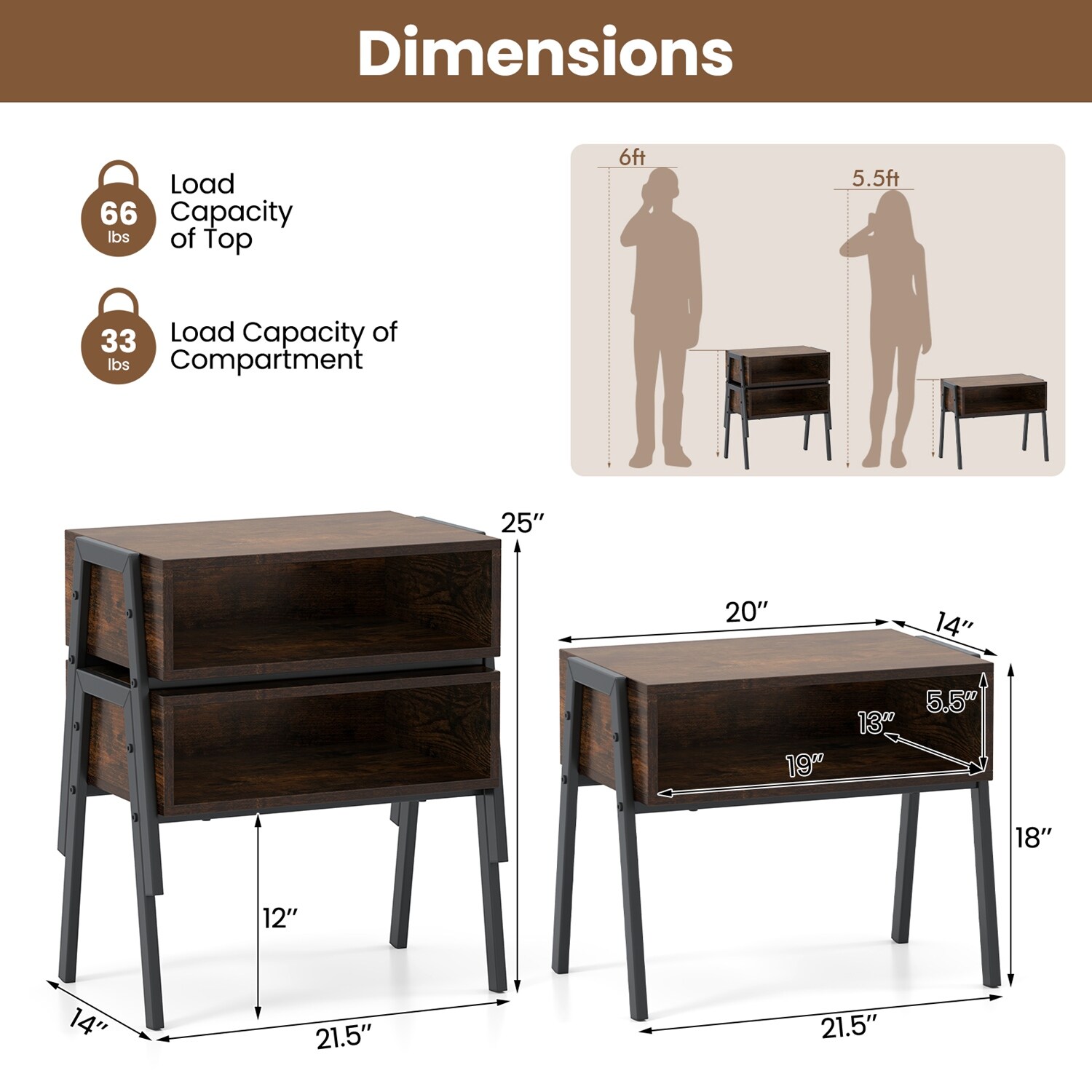 Costway CSHY004574 nightstands - View #3