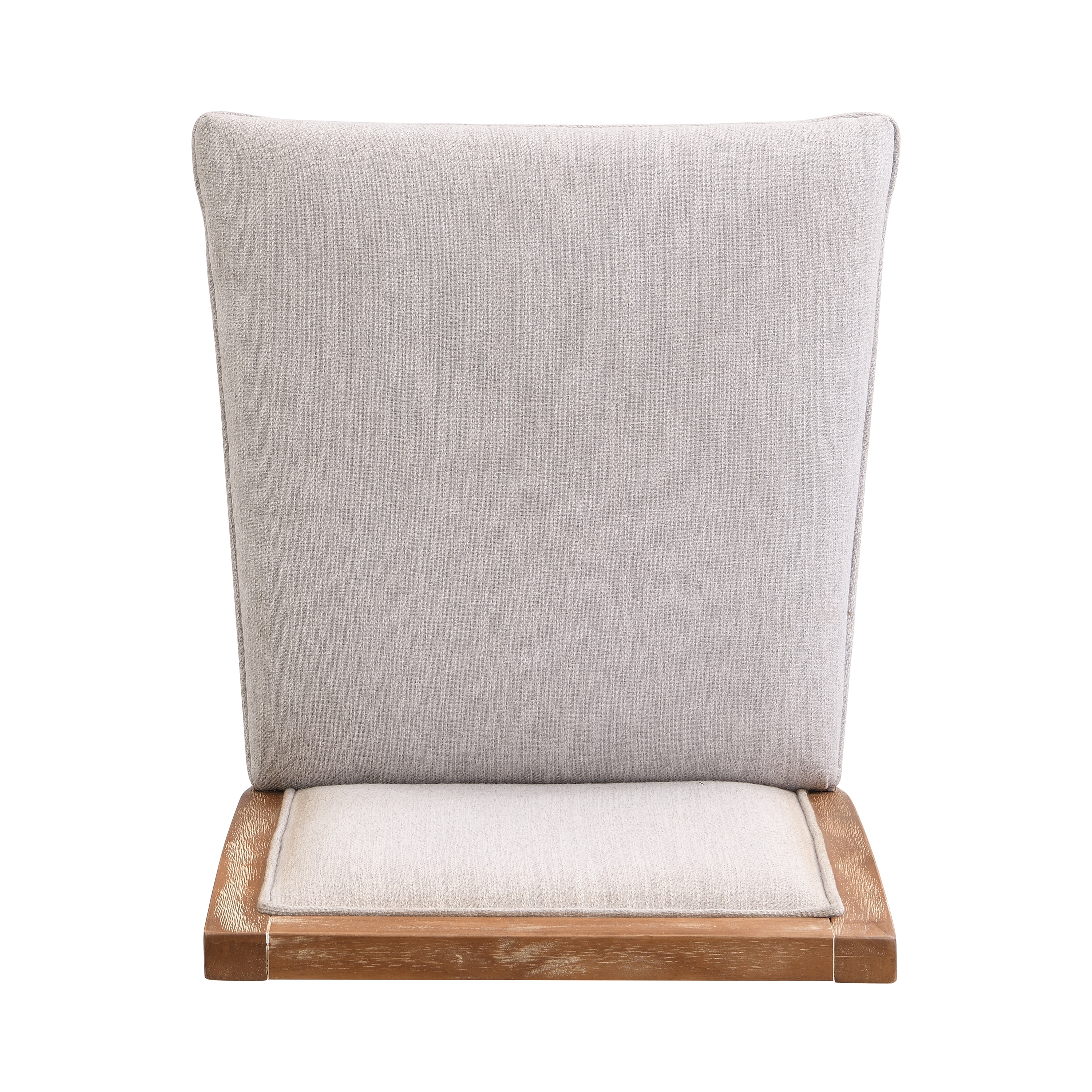 Modern Beige Fabric Counter Stools with Rubberwood Frame, Set of 2