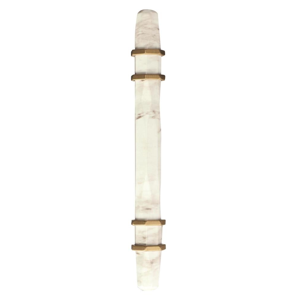 Marble White and Bronze Modern Bar Pull with Mounting Hardware