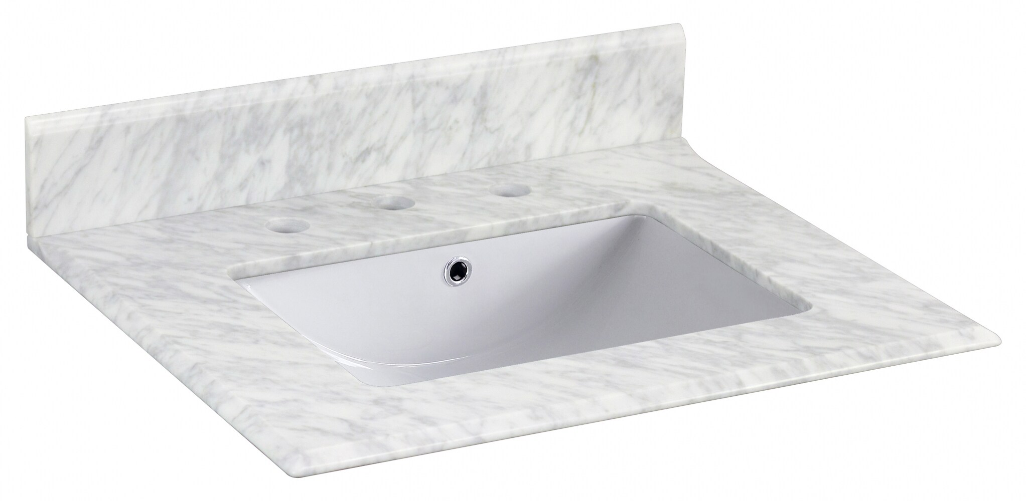 American Imaginations AI-19325 Juliet 24-in Bianca Carara Quartz Single Sink Bathroom Vanity Top