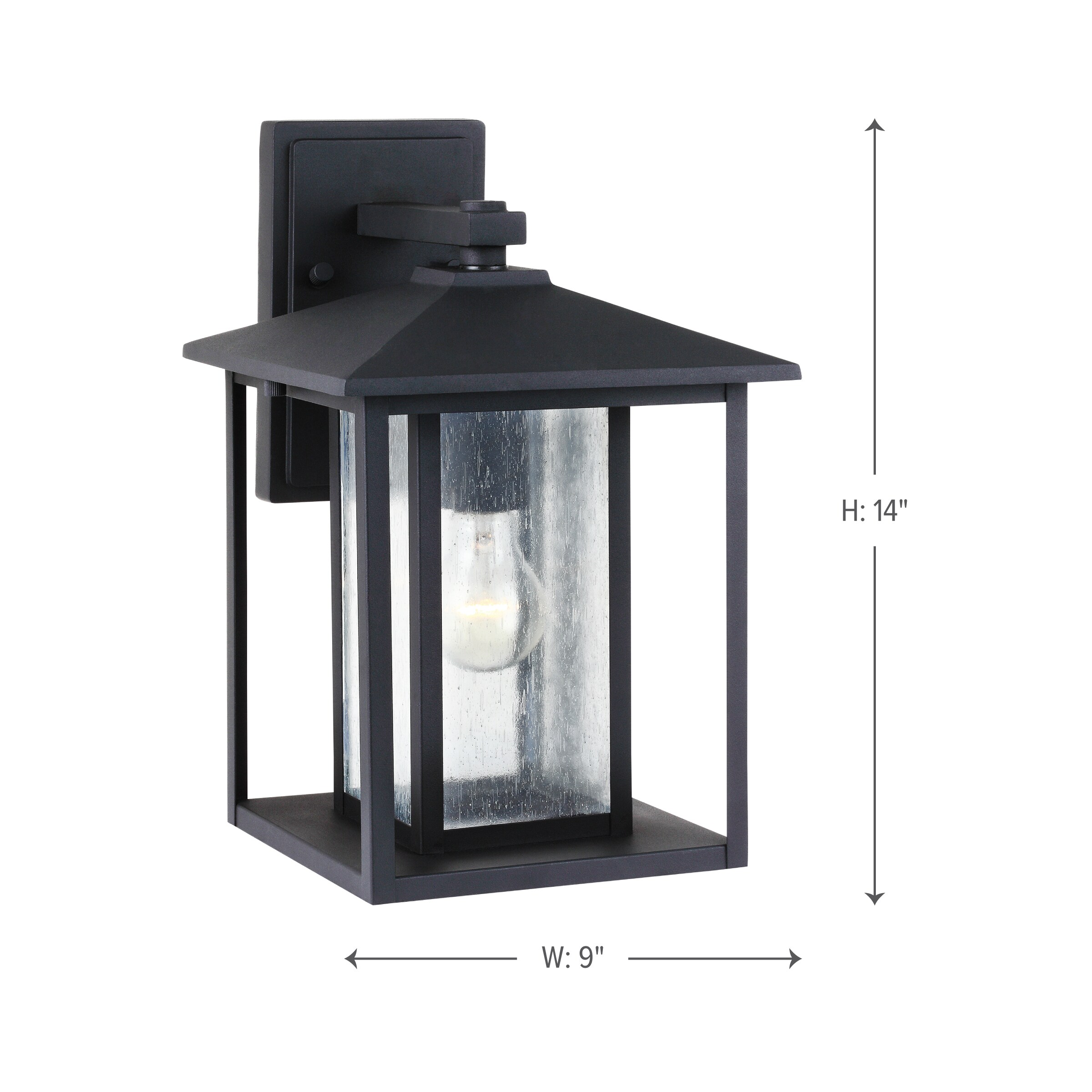 Generation Lighting Hunnington 1 Light 14 In H Black Outdoor Wall Light In The Outdoor Wall