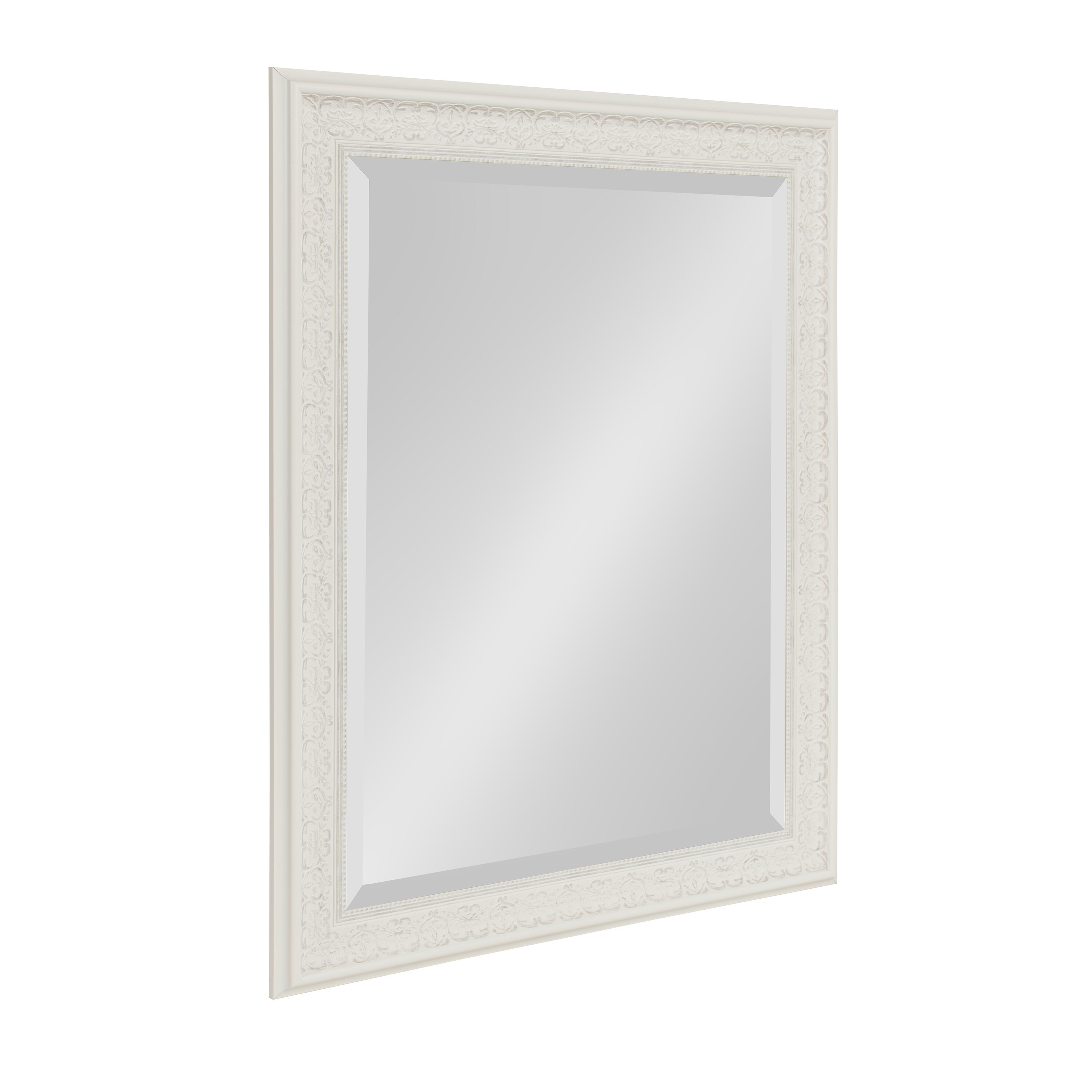 Alysia White Ornate Rectangular Vanity Wall Mirror