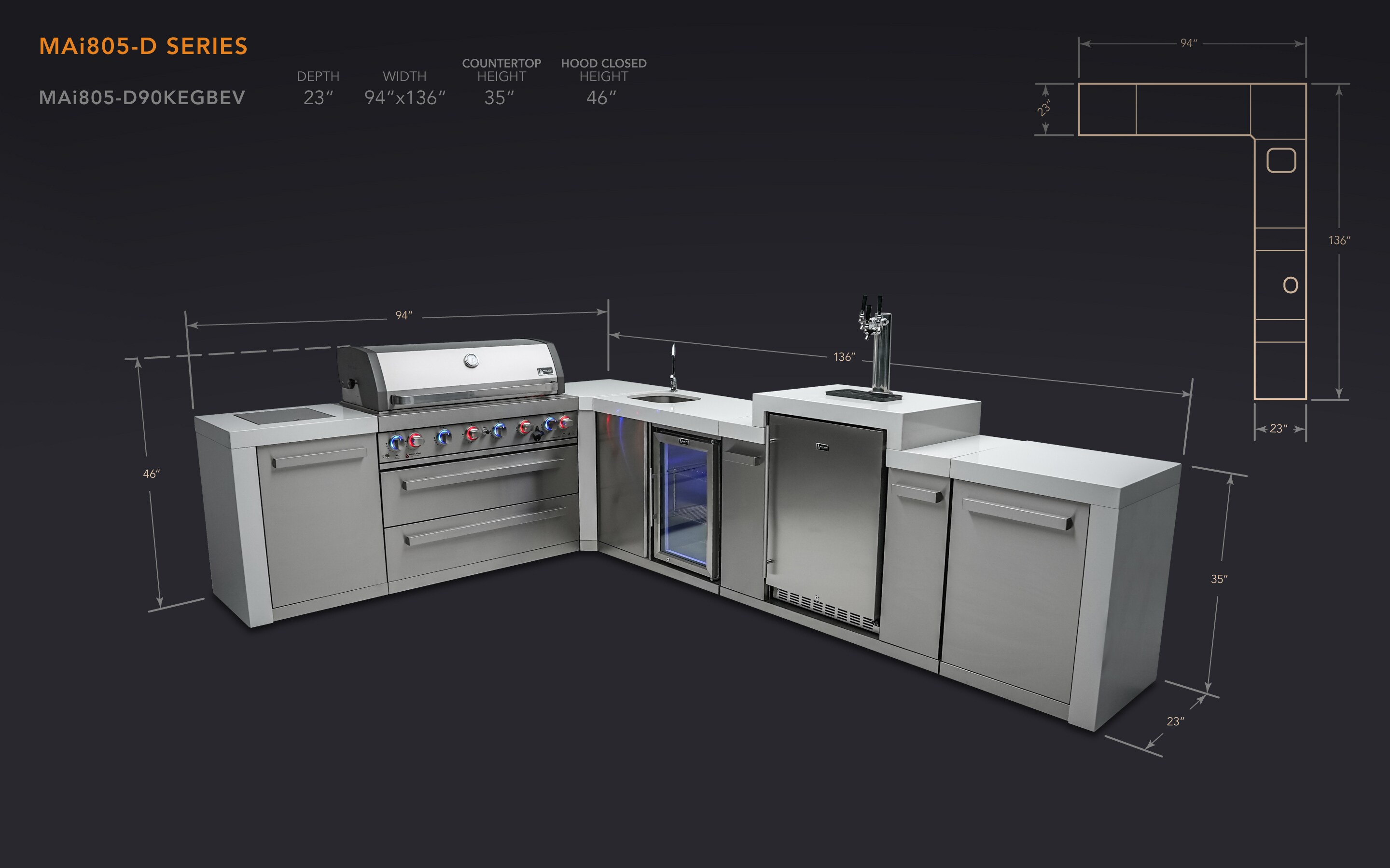 Mont Alpi MAI805-D90KEGBEV Modular-Outdoor-Kitchens - View #2