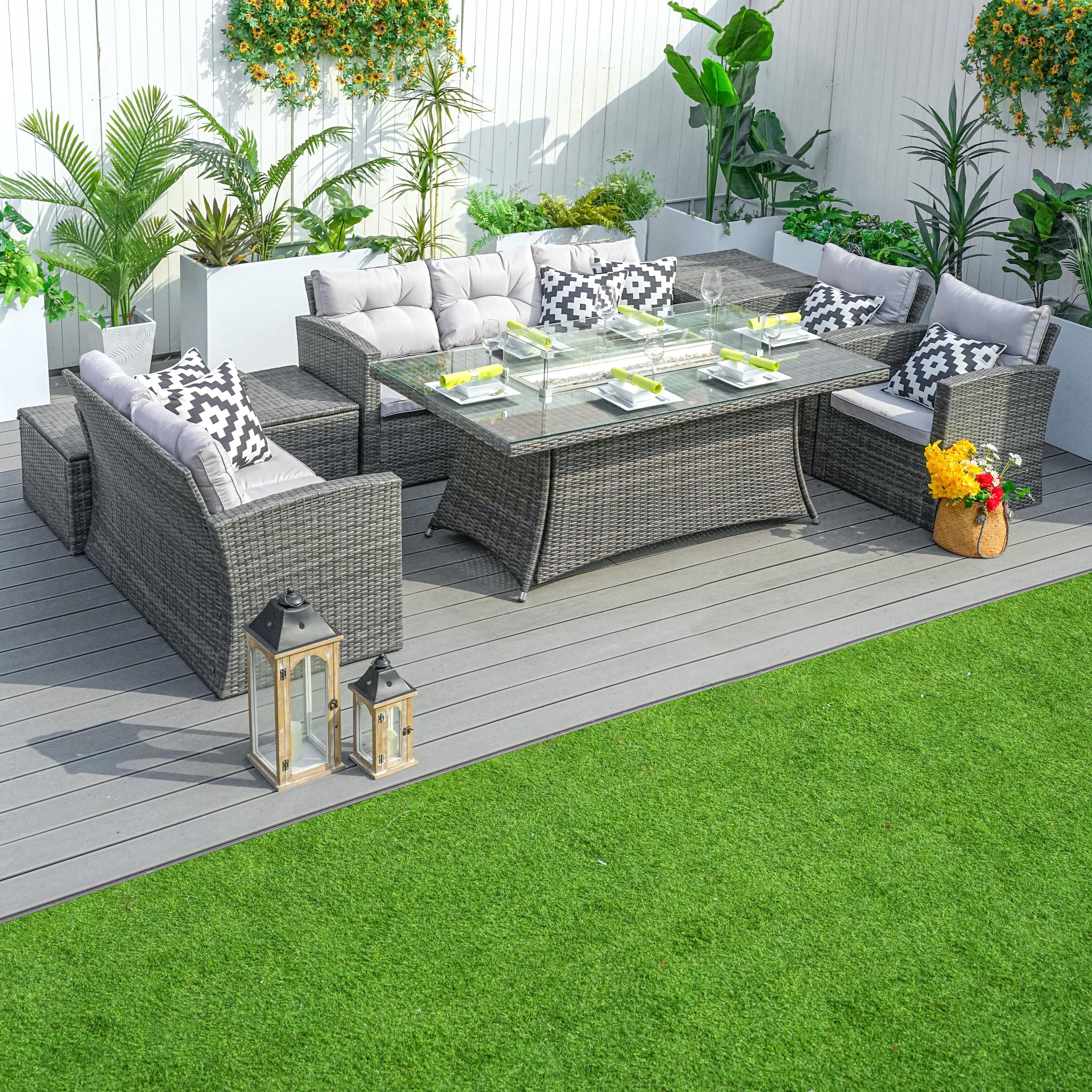 Direct Wicker DWG-1503&06R-GR Patio-Dining-Sets - View #4
