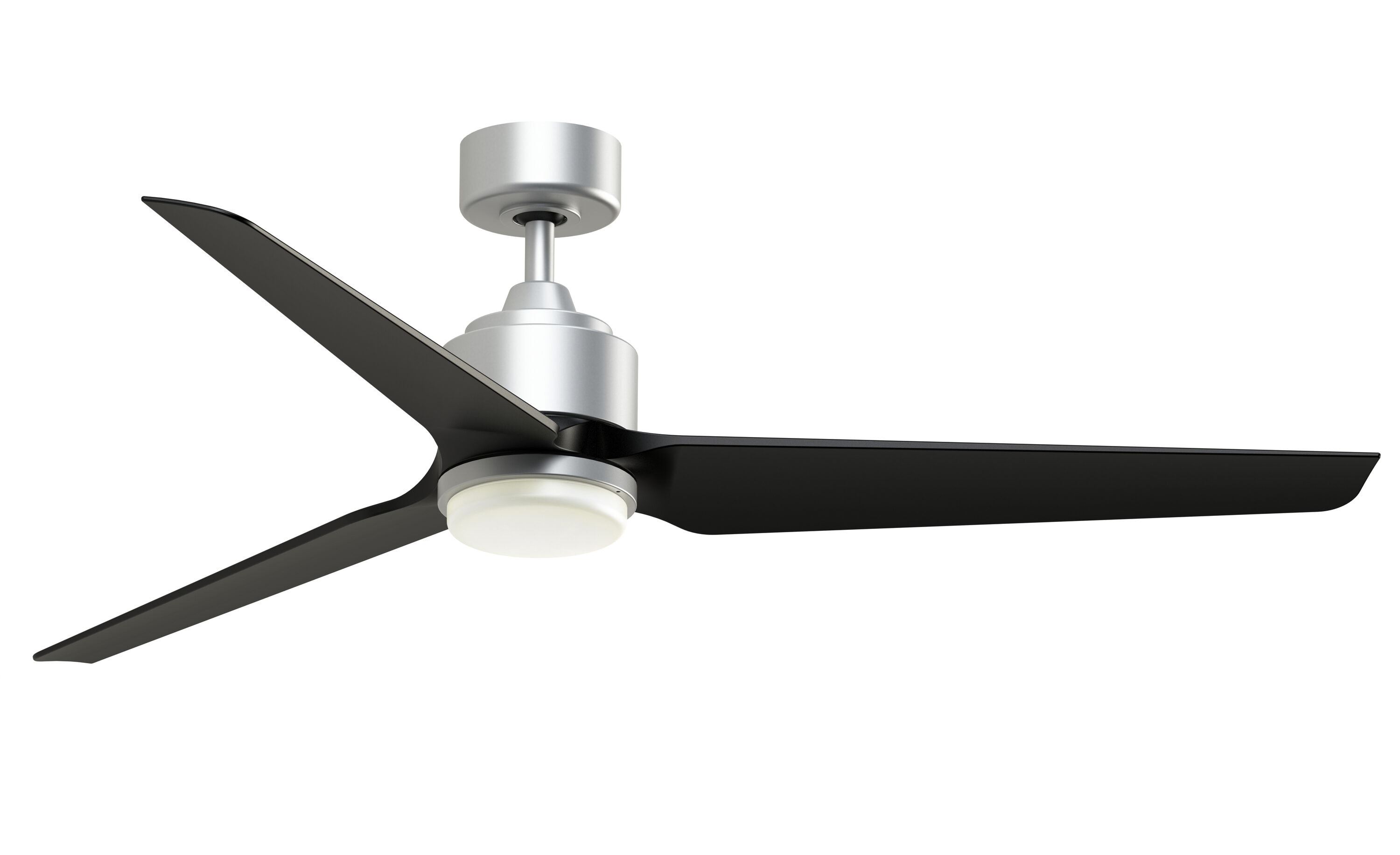 TriAire Custom 60-in Silver Color-changing LED Indoor/Outdoor Smart Propeller Ceiling Fan with Light Remote (3-Blade) | - Fanimation FPD8514SLW-60BLW-LK