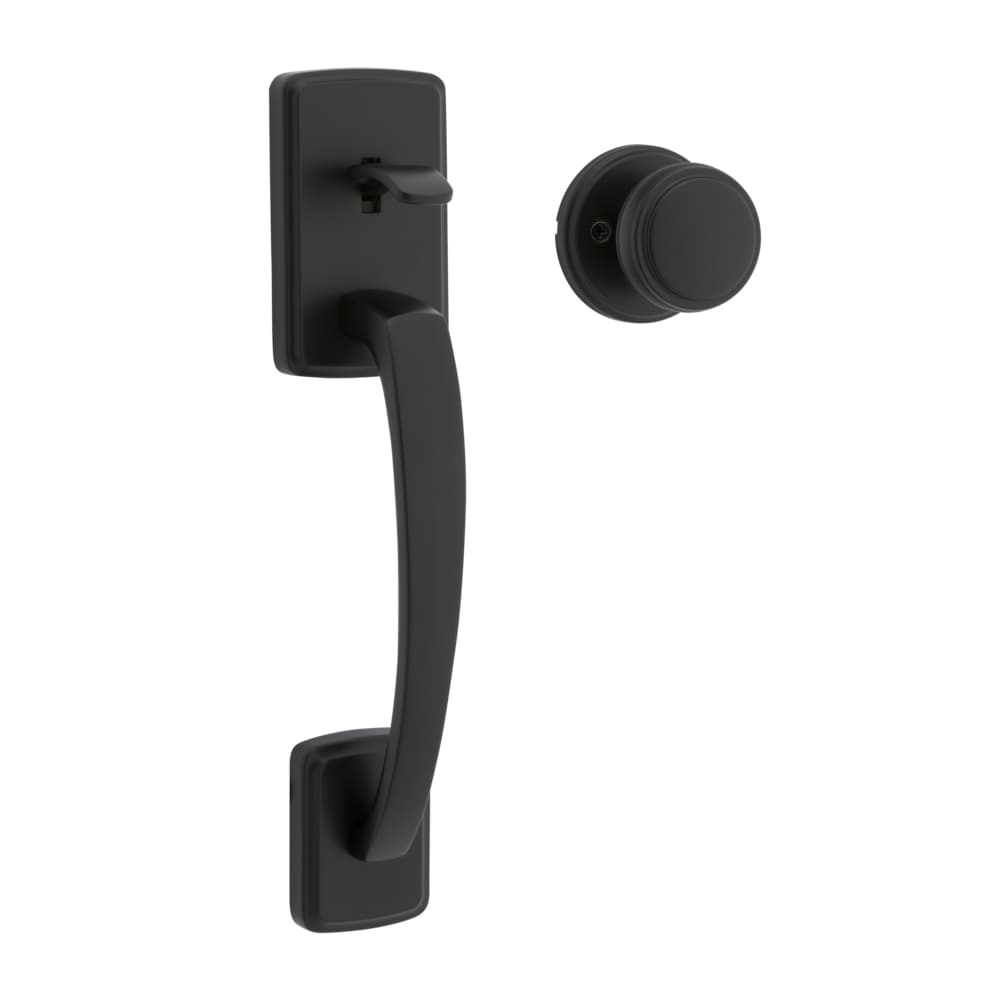 Kwikset Signature Series 98150-059 Brentford Matte Black Exterior Entry Door Handle