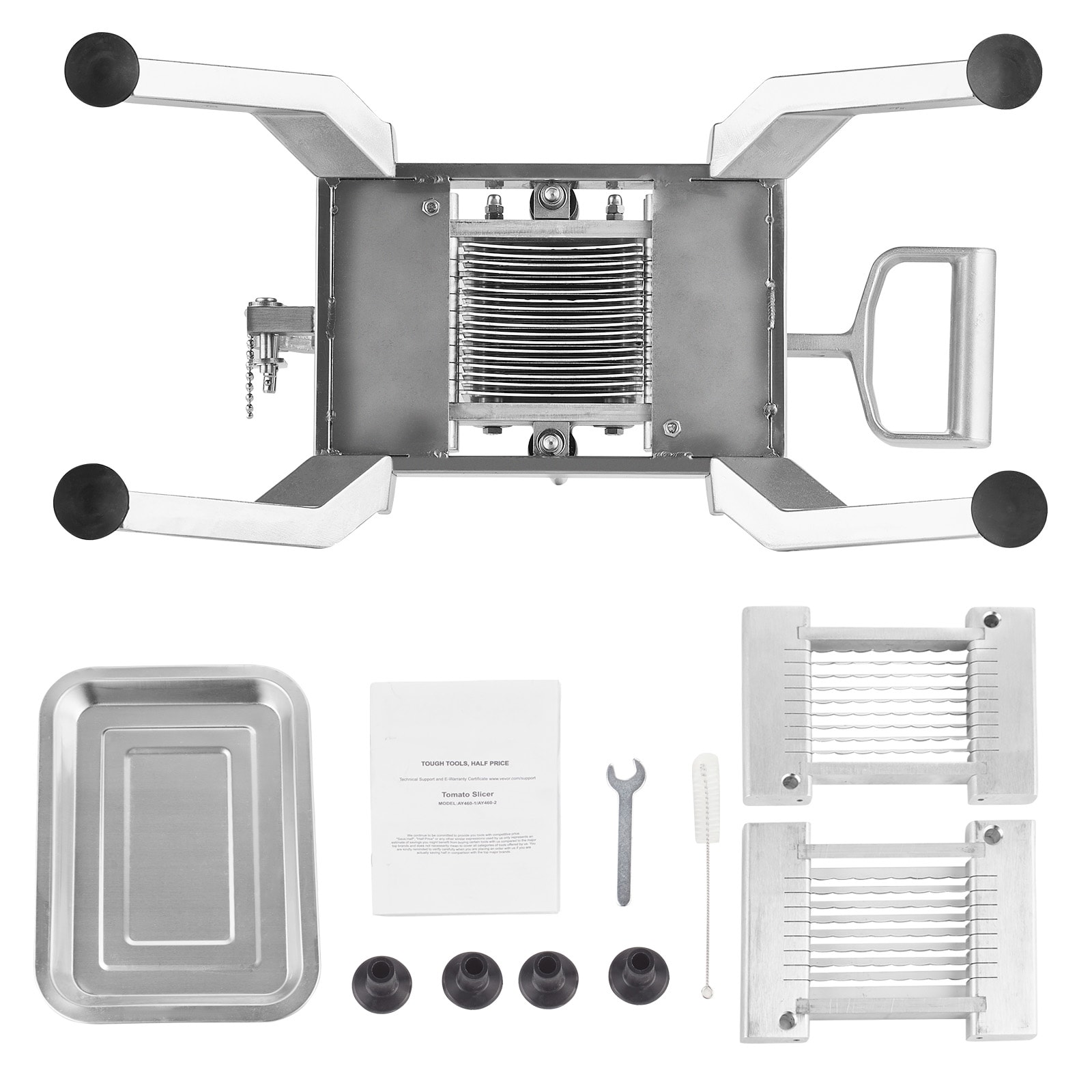 Mecale YAS-S1JDHB Commercial Vegetable Slicer 1/4-in 1/2-in Blade Stainless Steel Cutter for Potato Onion Silver