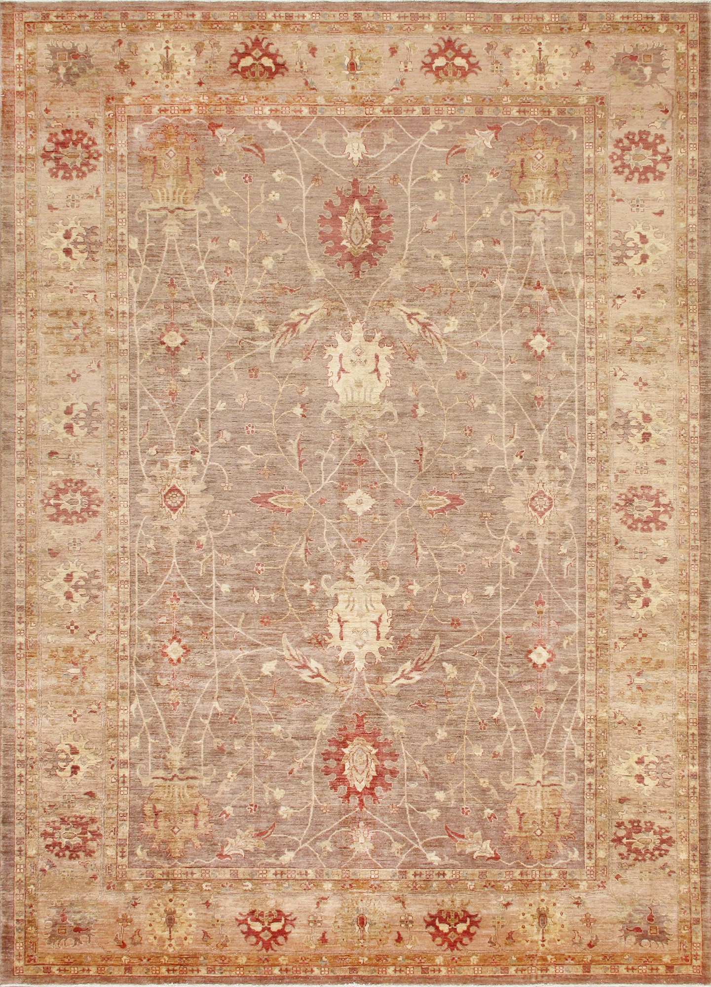 Pasargad Home POMID-32 9X13 Farahan 9 X 13 Wool Brown Indoor Area Rug
