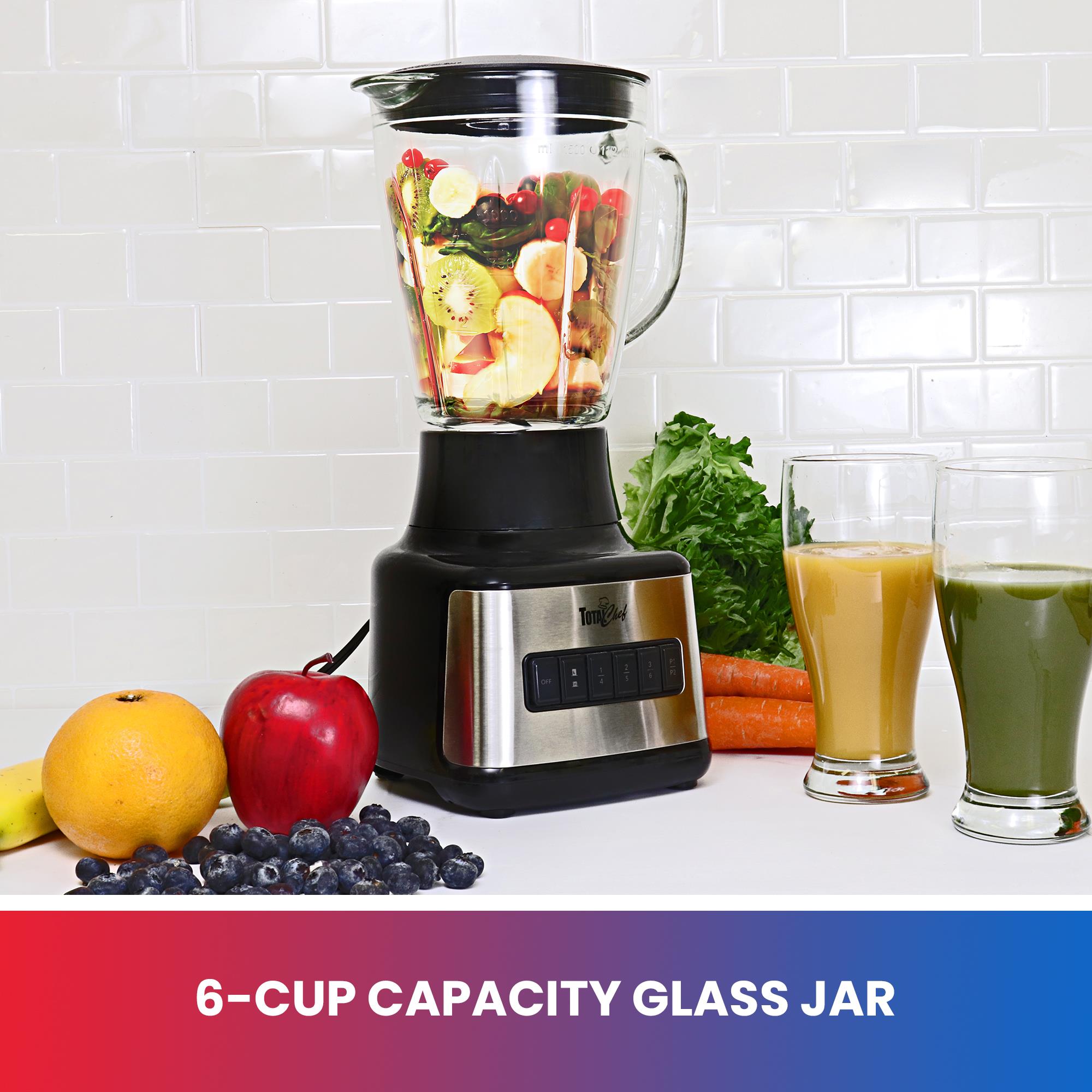 1000w Juicer With 5-speed Button, 2 Glass Cups - 2l Juicing Jug And 1 Small  Grinding Cup, Powerful Professional Kitchen Fruit And Smoothie Blender,  Easy To Clean - Multifunctional Fully Automatic!