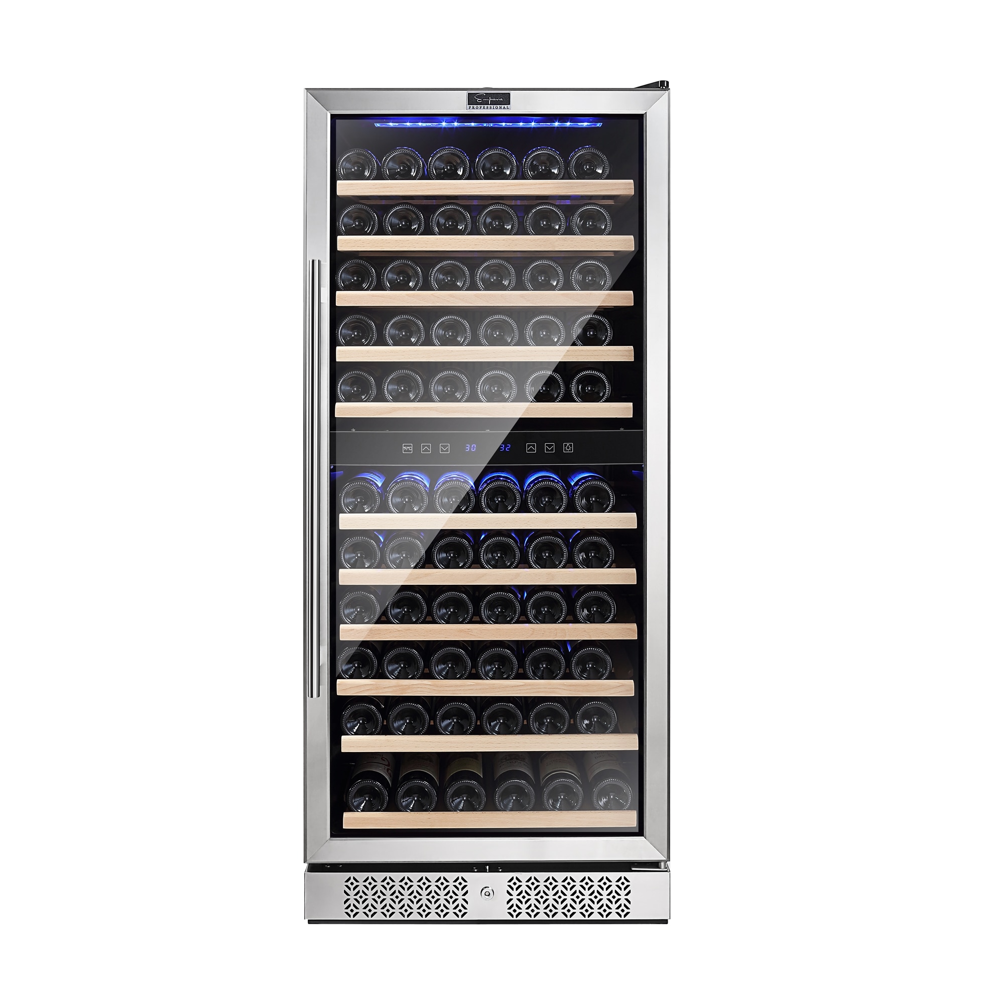 23.4-in W 116-Bottle Capacity Stainless Steel Dual Zone Cooling Built-In /freestanding Wine Cooler | - Empava EPV-WC06D