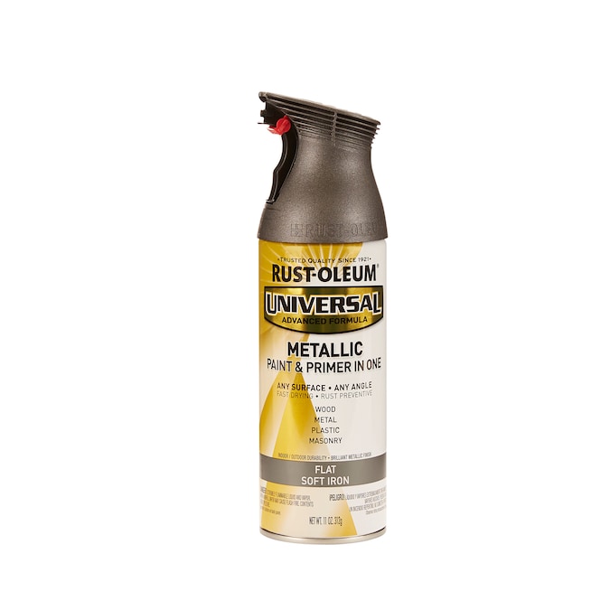 Rust Oleum Universal Flat Soft Iron Metallic Spray Paint And Primer In One Net Wt 11 Oz The Department At Com - Rustoleum Spray Paint Colors For Metal Outdoor Furniture