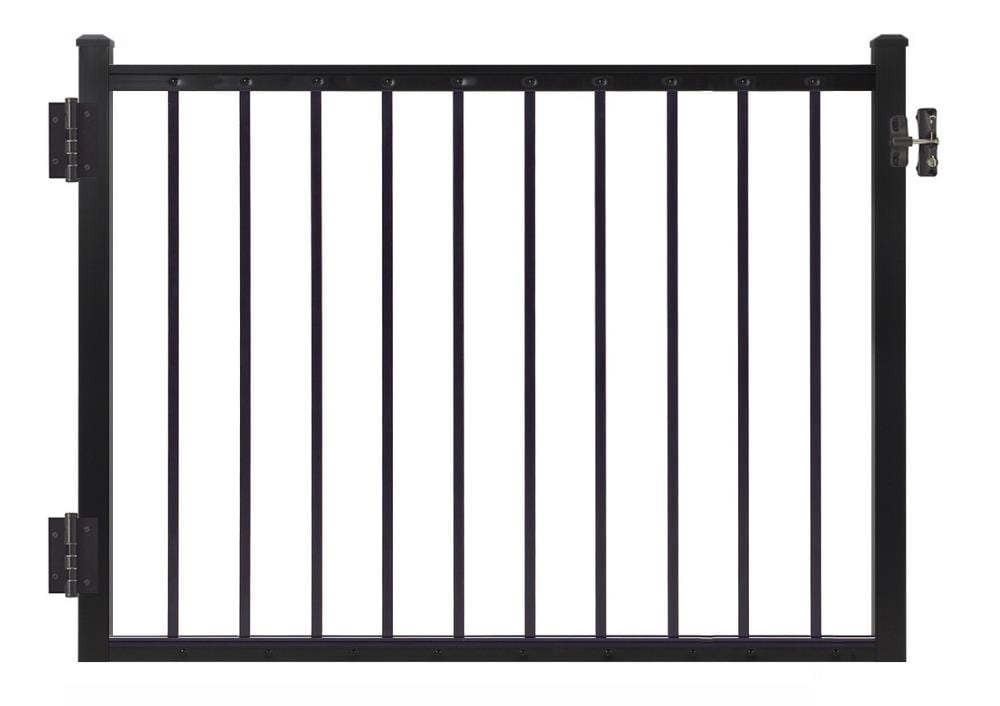 Gilpin Midway 47-in L x 33-in H Black Aluminum Deck Railing Gate ...