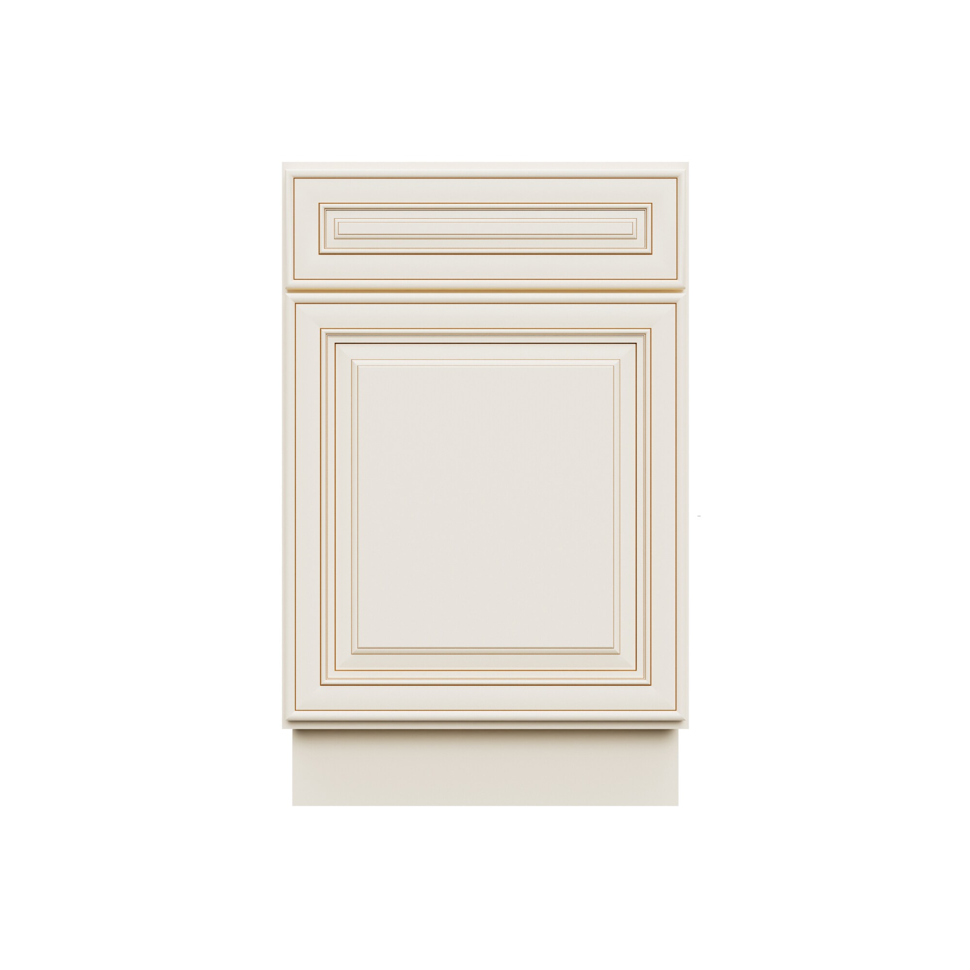 HomLux 21-in W x 34.5-in H x 24-in D Cameo White Painted Base Ready to Assemble (RTA) Plywood Cabinet Raised Panel Square