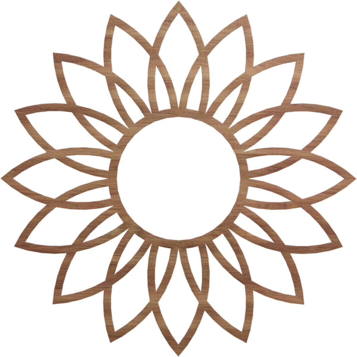 Ekena Millwork CMWP32X32X0375DAWA Daisy Fretwork 32-in W x 32-in L Contemporary Walnut Wood Whole Ceiling Medallion
