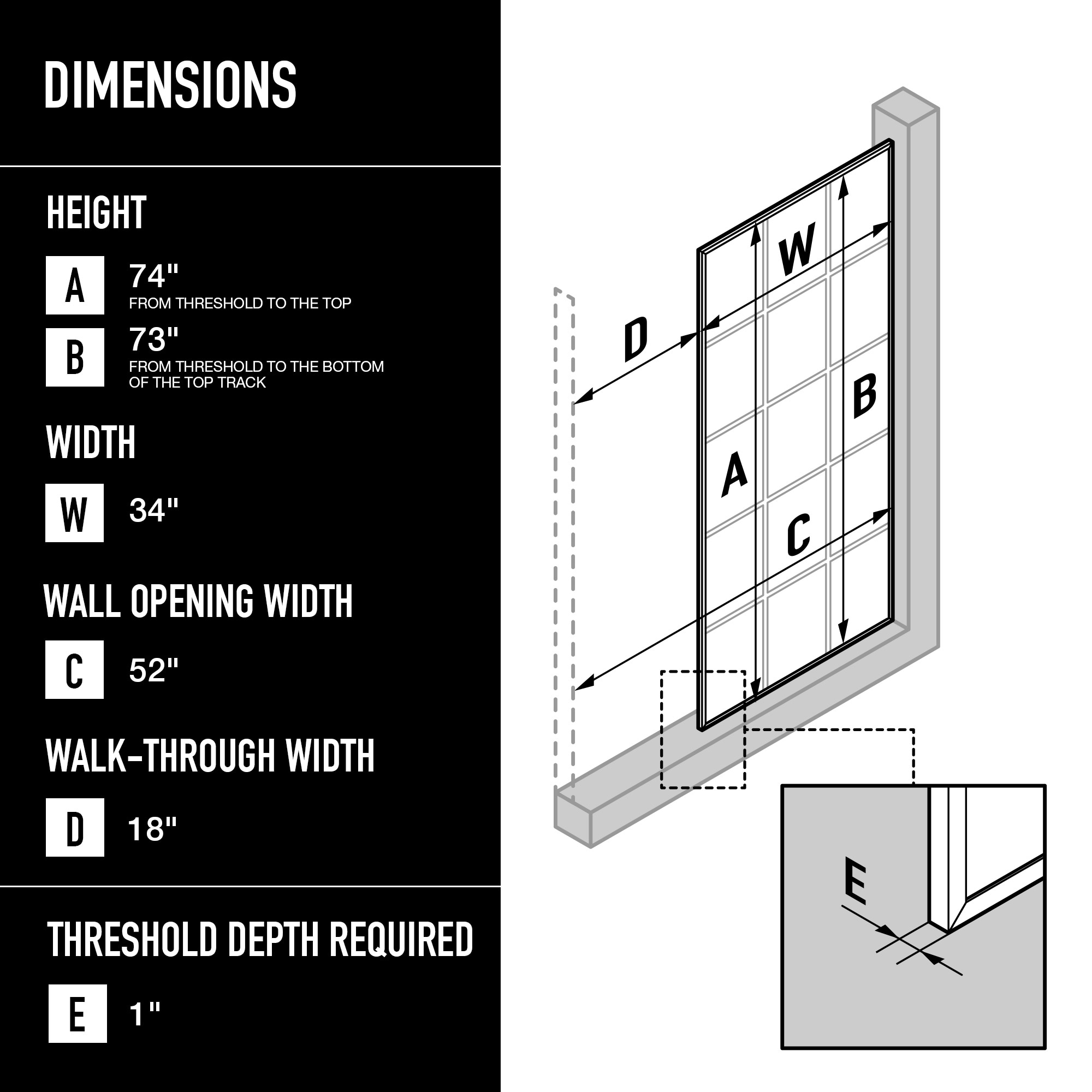 VIGO VG6092MBFL3474 Shower-Doors - View #2