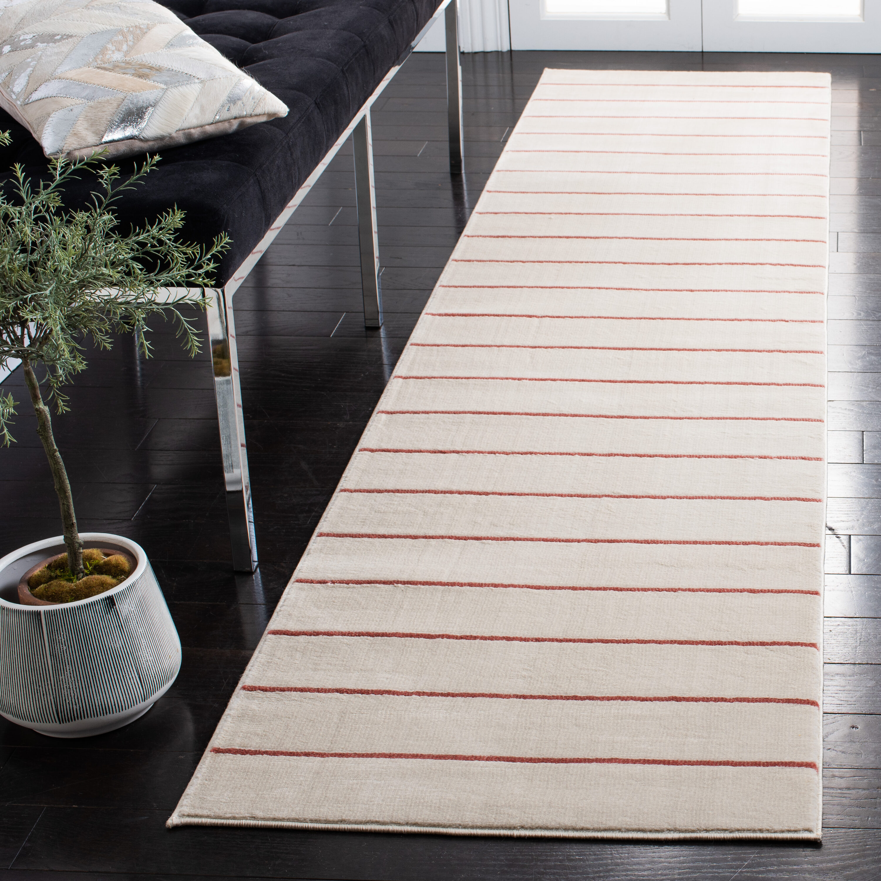 Orwell 391 Ivory/Rust 2 x 9 Rectangular Runner rug