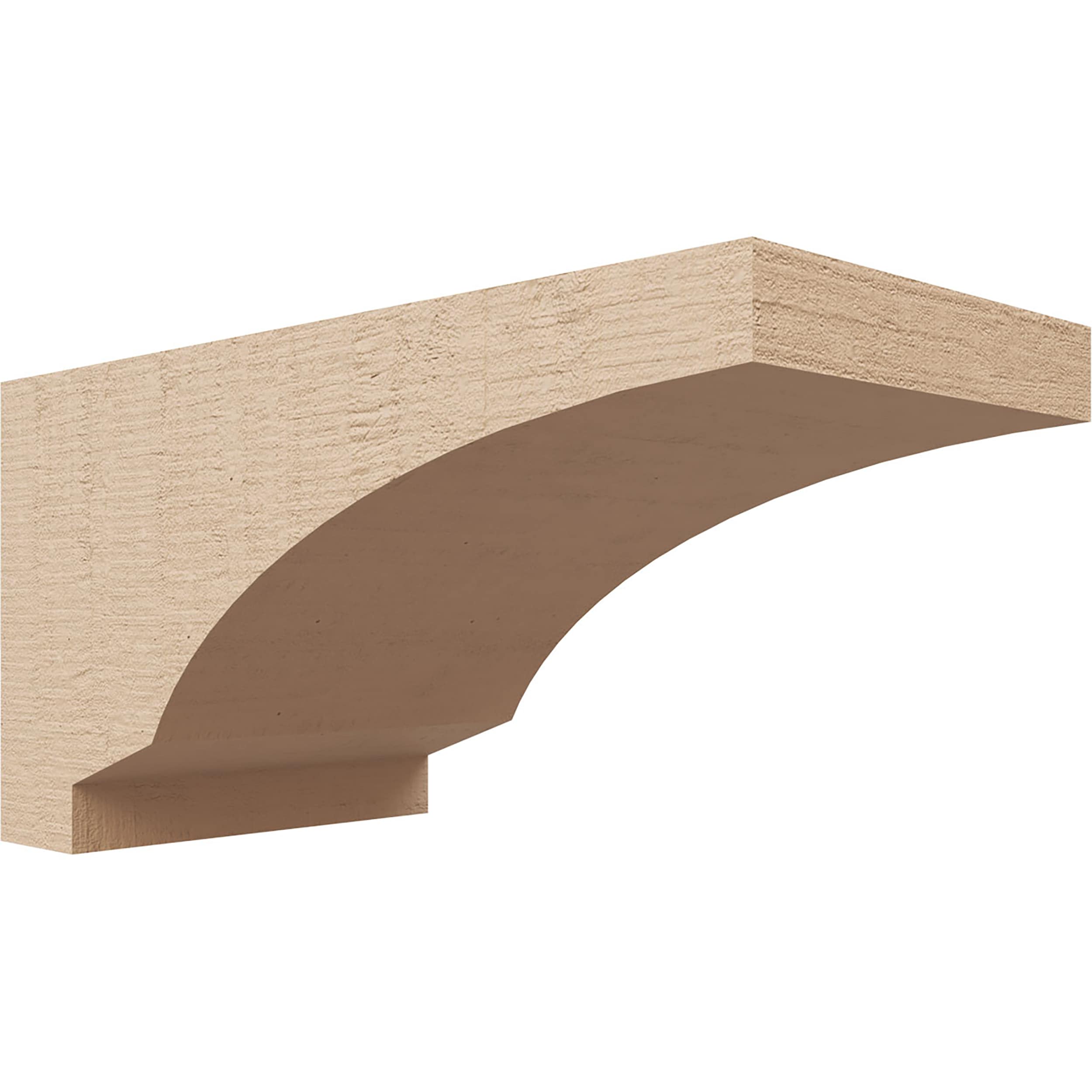 Primed Tan Faux Cedar Woodgrain Corbel, 4" x 4" x 8"