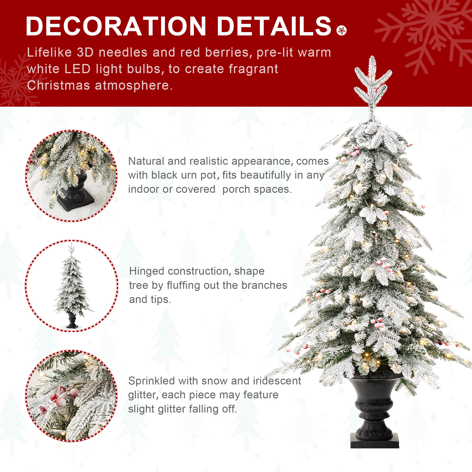 Glitzhome 2030800017 Artificial-Christmas-Trees - View #6