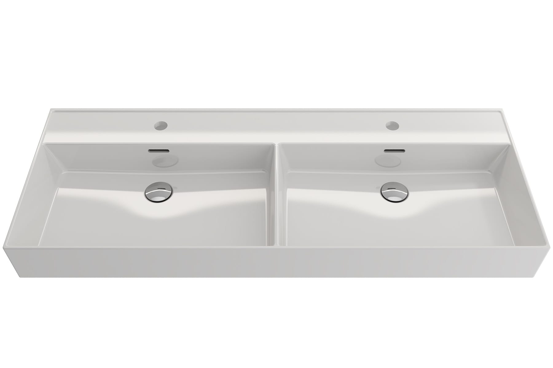 BOCCHI 1393-001-0132 Fire clay Wall-mount Rectangular Modern White Bathroom Sink ( 47.75-Inches x 18.25-Inches )