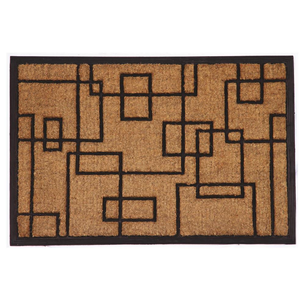Social Square 24x36 Black Coir & Rubber Outdoor Doormat