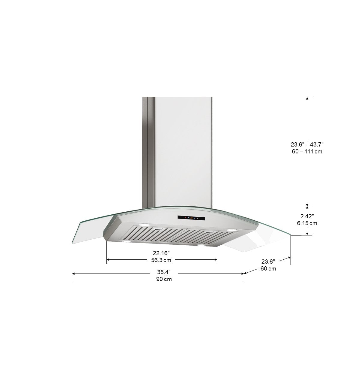 Ancona AN-1410 Wall-Mounted-Range-Hoods - View #3