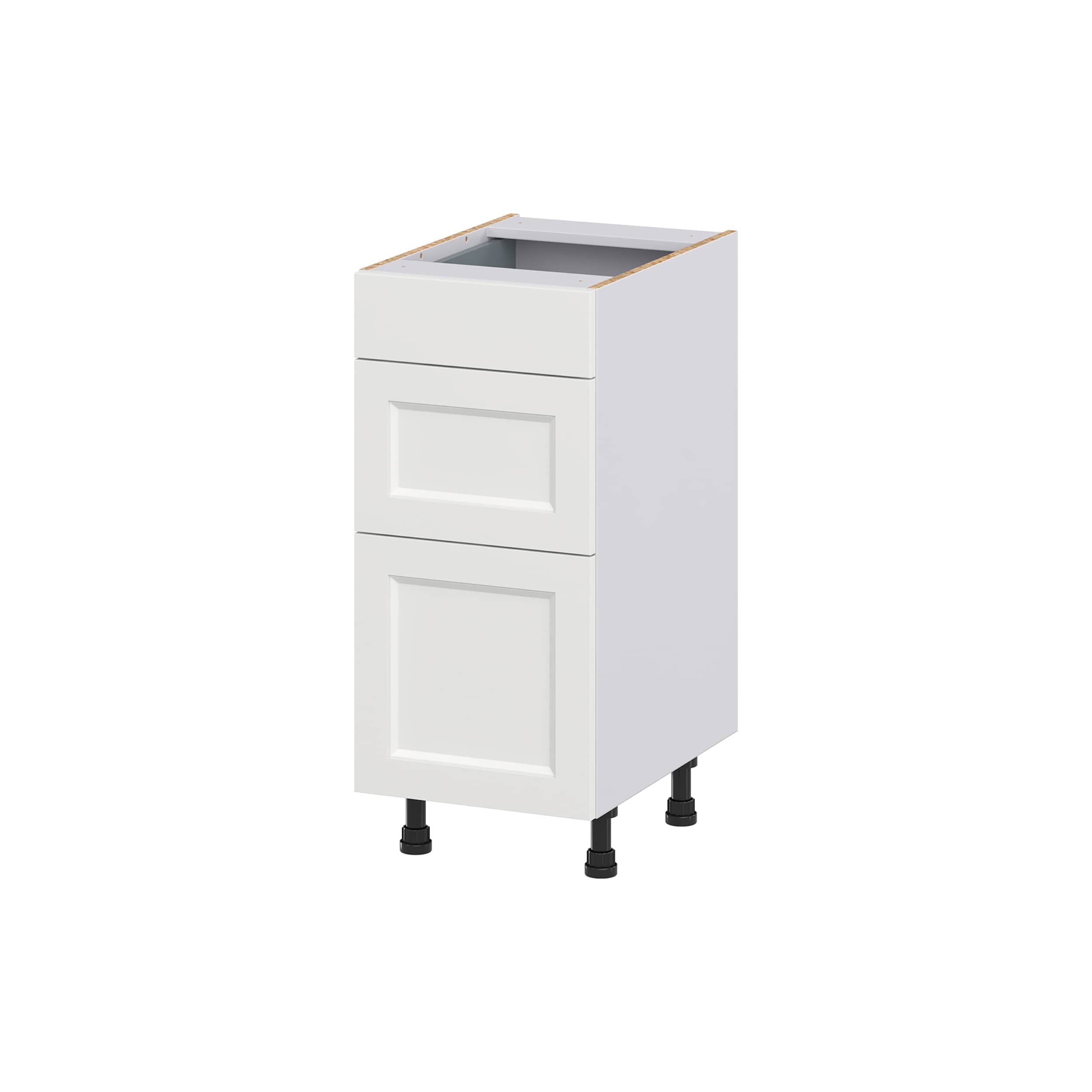 Hugo&Borg Riviera 21-in W x 34.5-in H x 24-in D Bright White 3-Drawer Base Fully Assembled Cabinet (Recessed Panel Style)