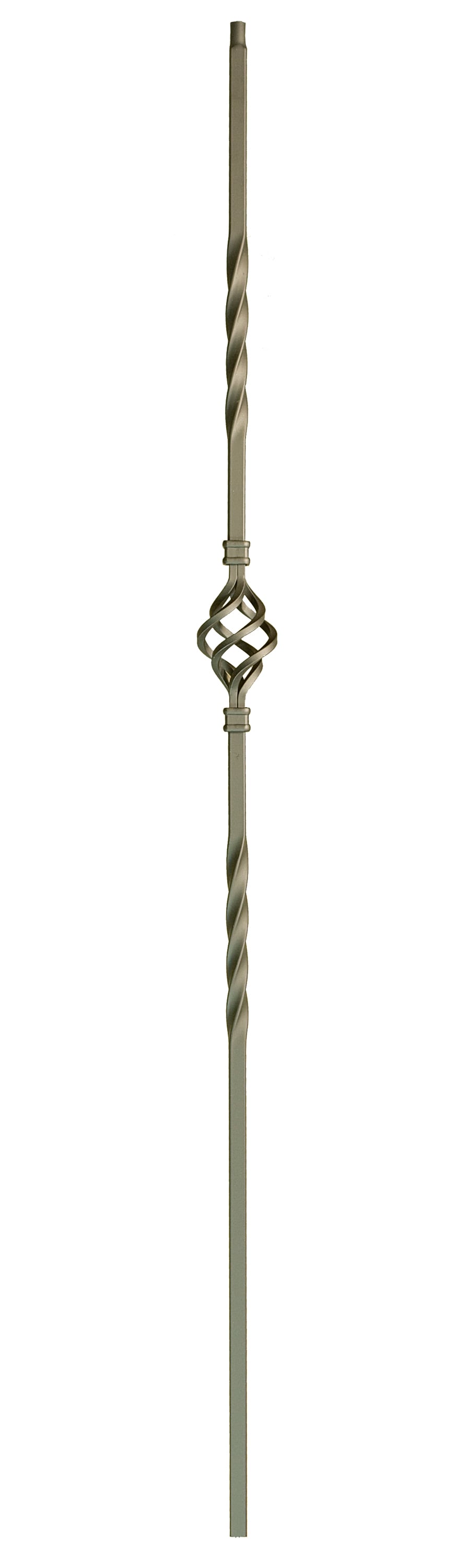 WM Coffman 800956 44-in x 0.5-in Flat Black Wrought Iron Pin Top Single Basket Stair Baluster