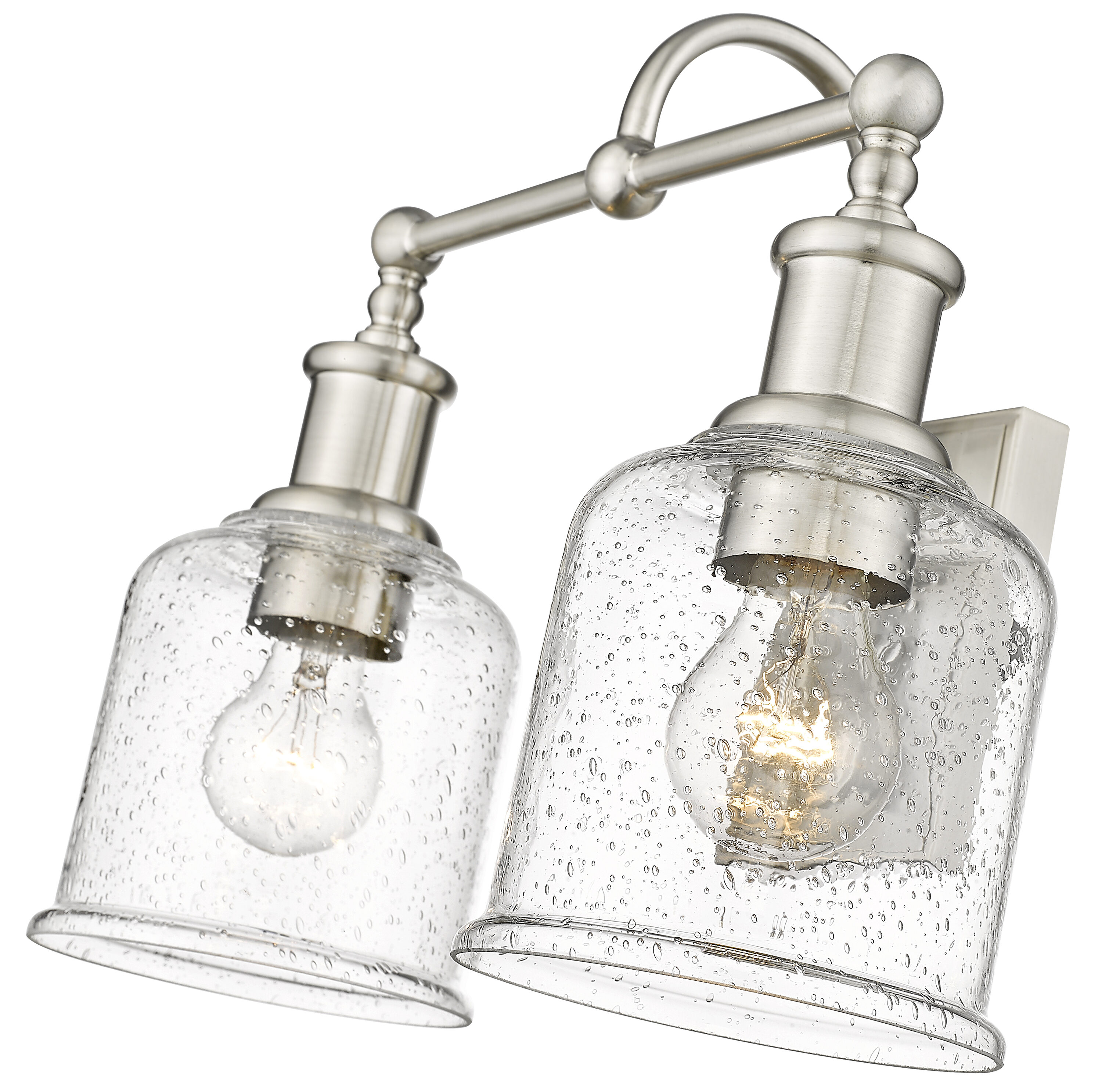 Bryant Vintage Industrial 2-Light Wall Sconce in Matte Black
