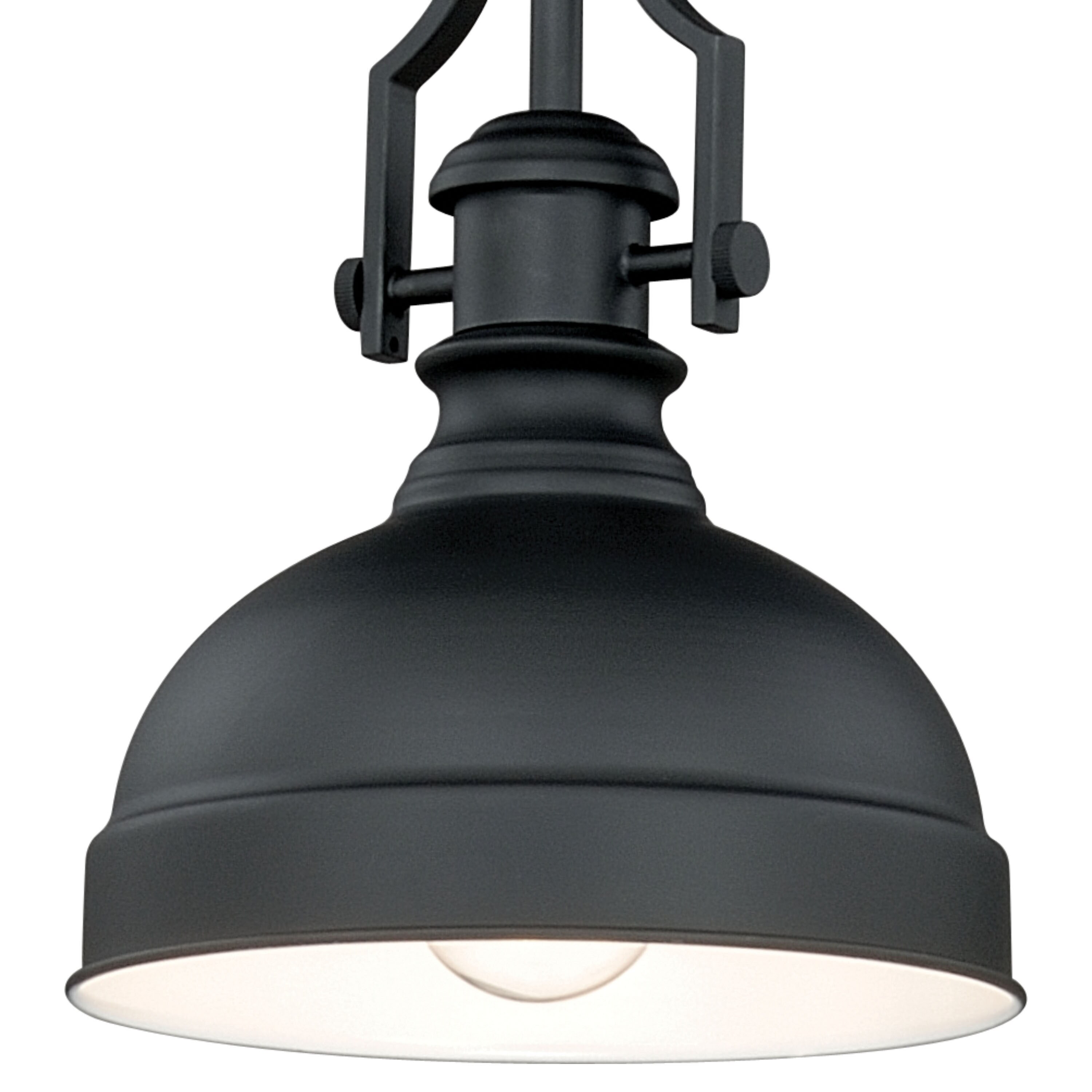 Mini Farmhouse Incandescent Glass Pendant in Oil Rubbed Bronze