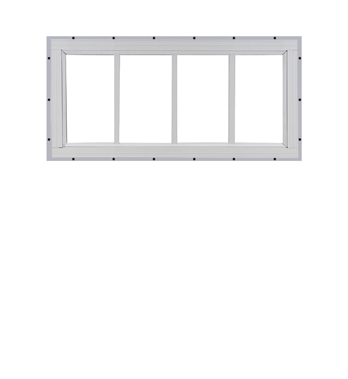 Shed Windows and More 1023WJ Fixed Transom 10 in x 23 in White Aluminum Window (J-Channel Mount) Fixed Window Tempered Glass