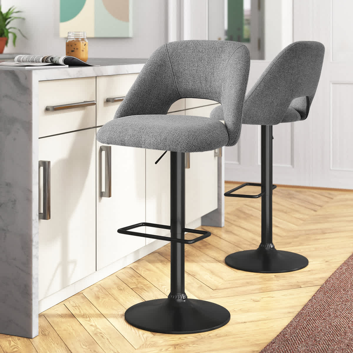 Maison Boucle EDWIN-ADJBAR-KY GRAY stools - View #2