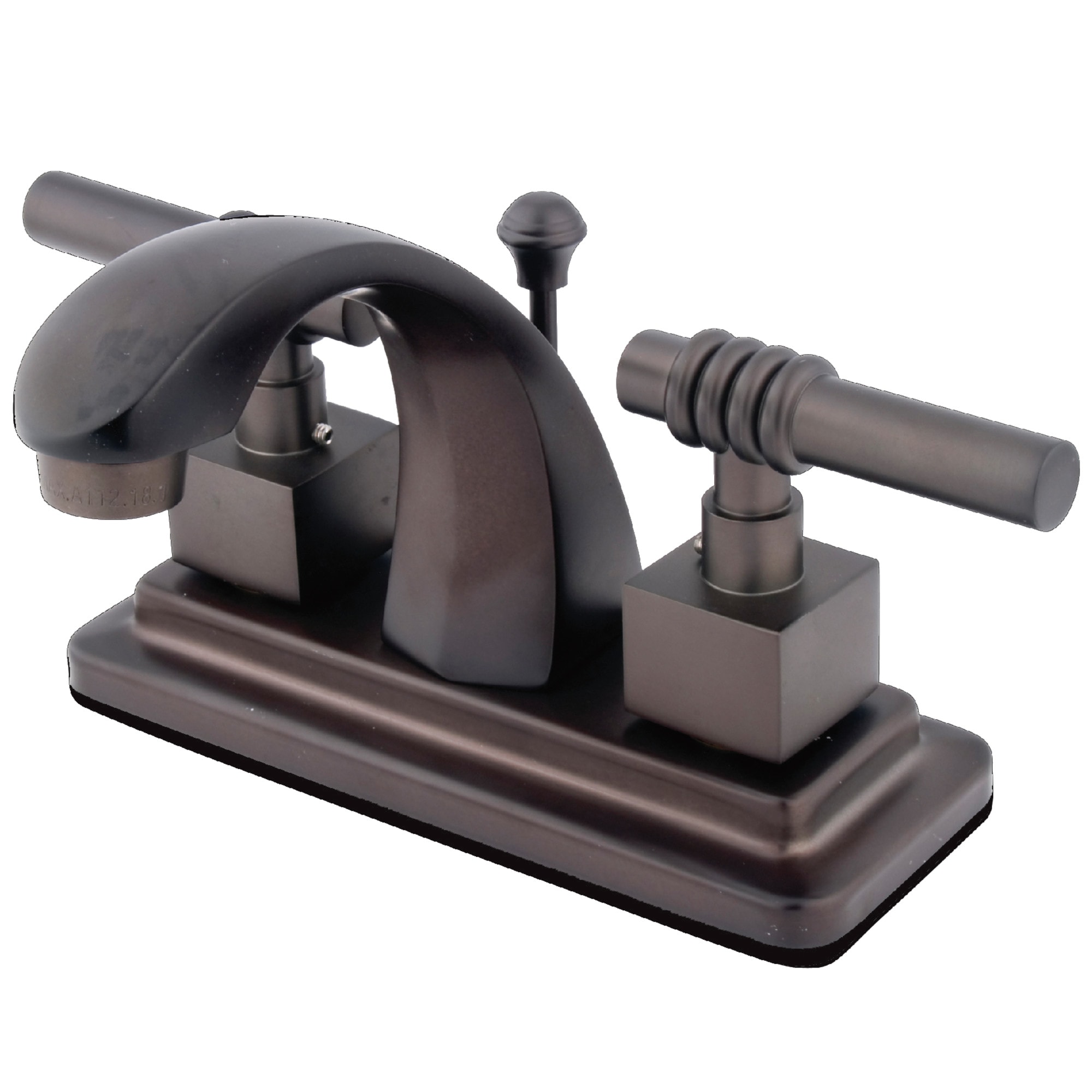 Elements of Design ES4645QL Milano Oil-rubbed bronze 4-in centerset 2-handle Mid-arc Residential Handle Bathroom Sink Faucet with Drain