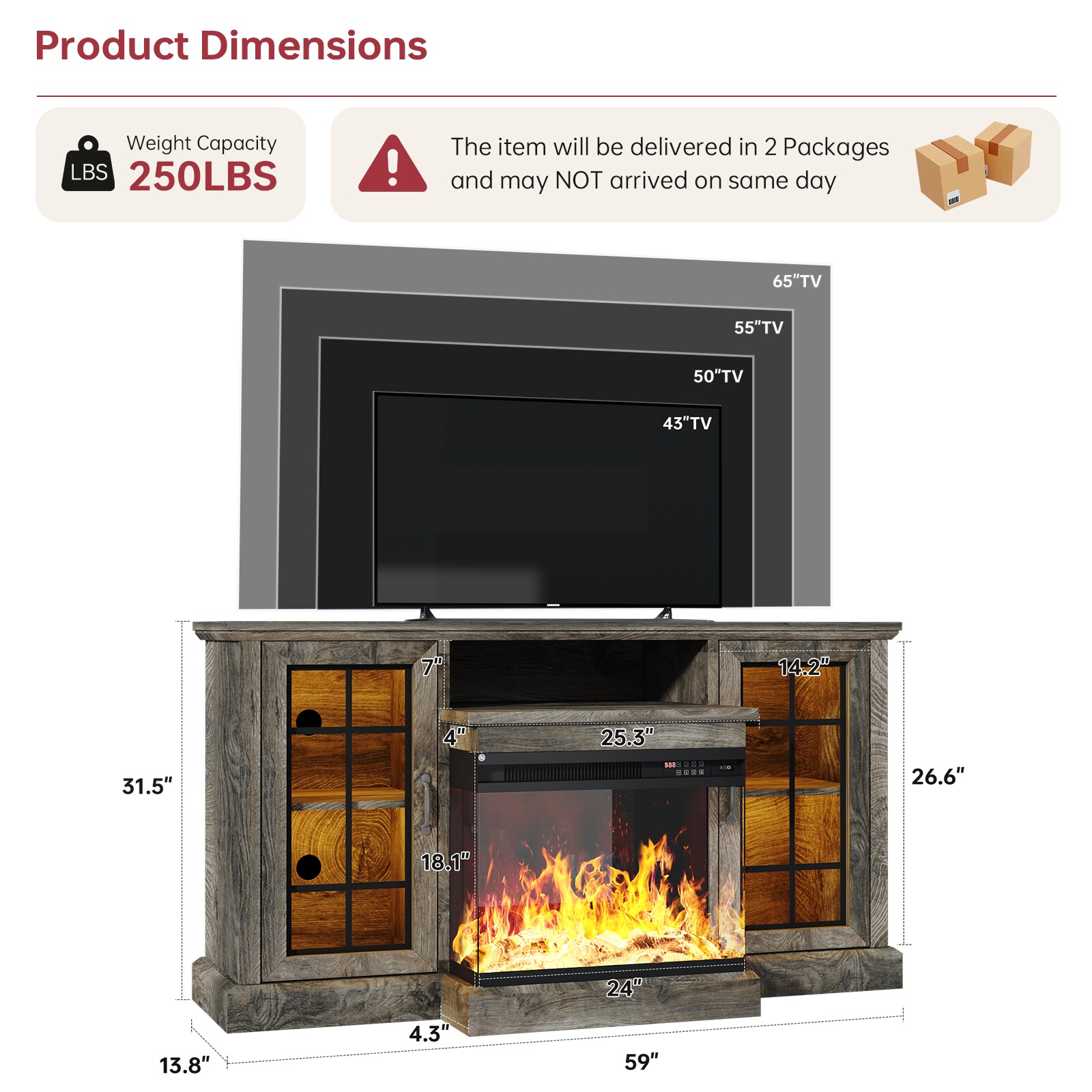 AOXUN H21022GR+H20022 Electric-Fireplaces - View #6