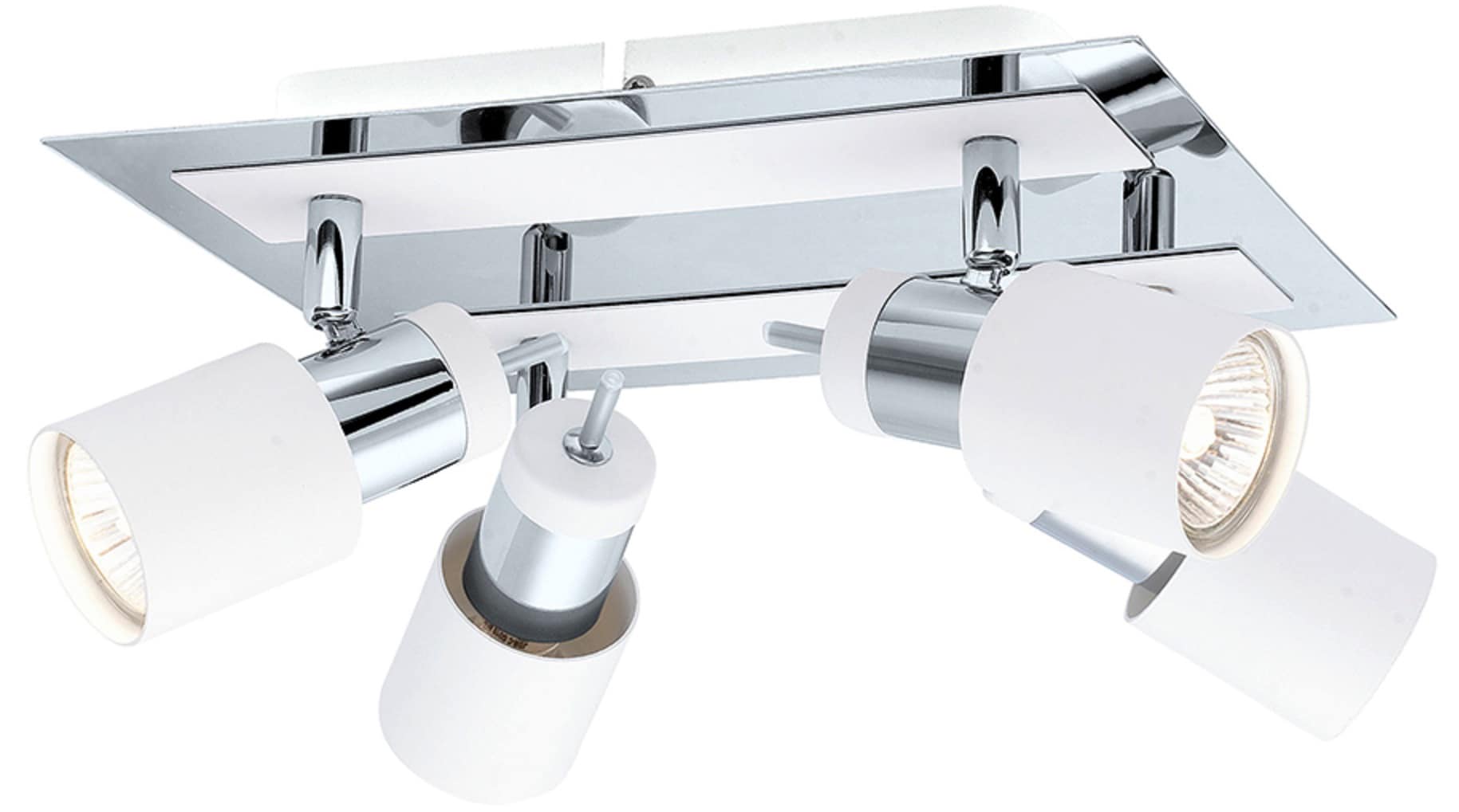 Davida Chrome White Modern 4-Light Semi-Flush Mount