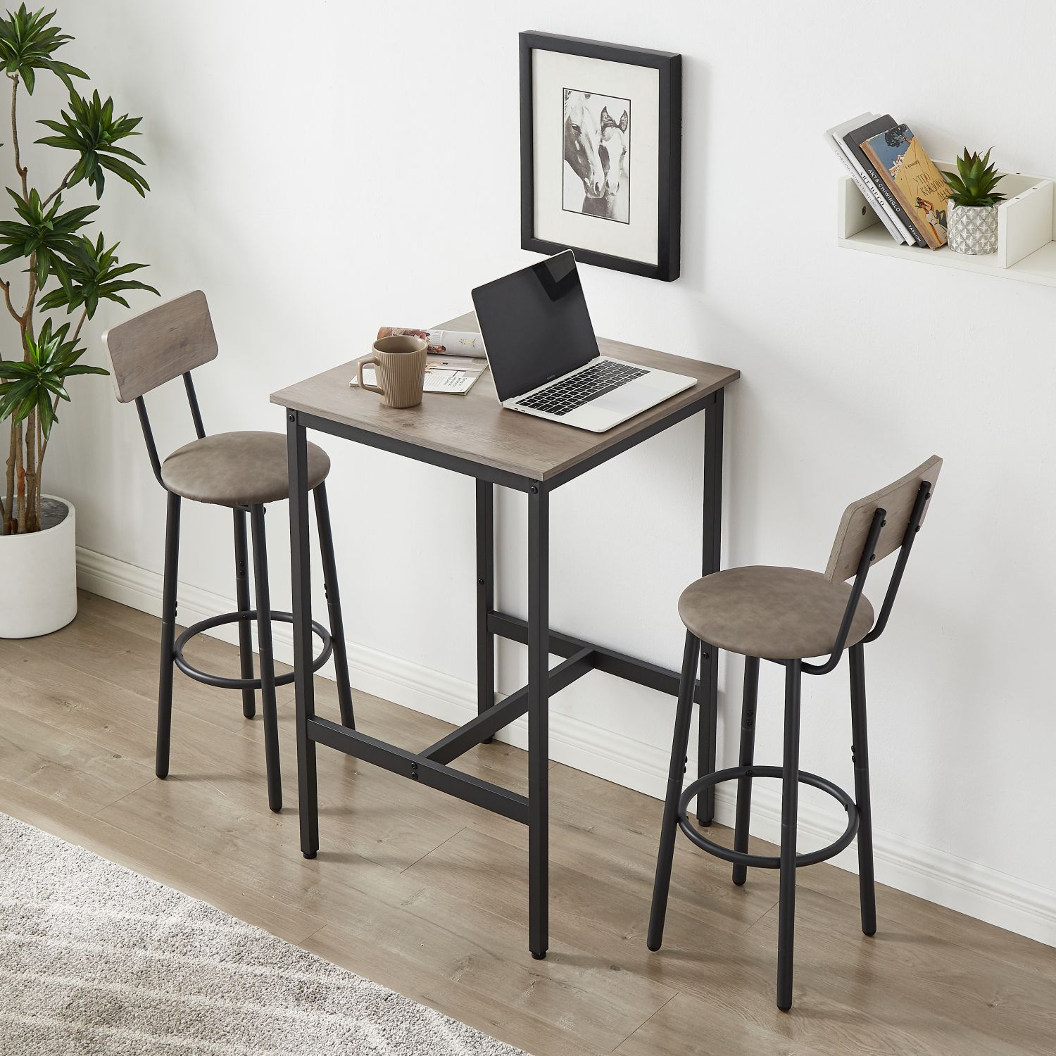 JASMODER W116260807 Grey Contemporary/Modern Dining Room Set with Rectangular Table (Seats 2)