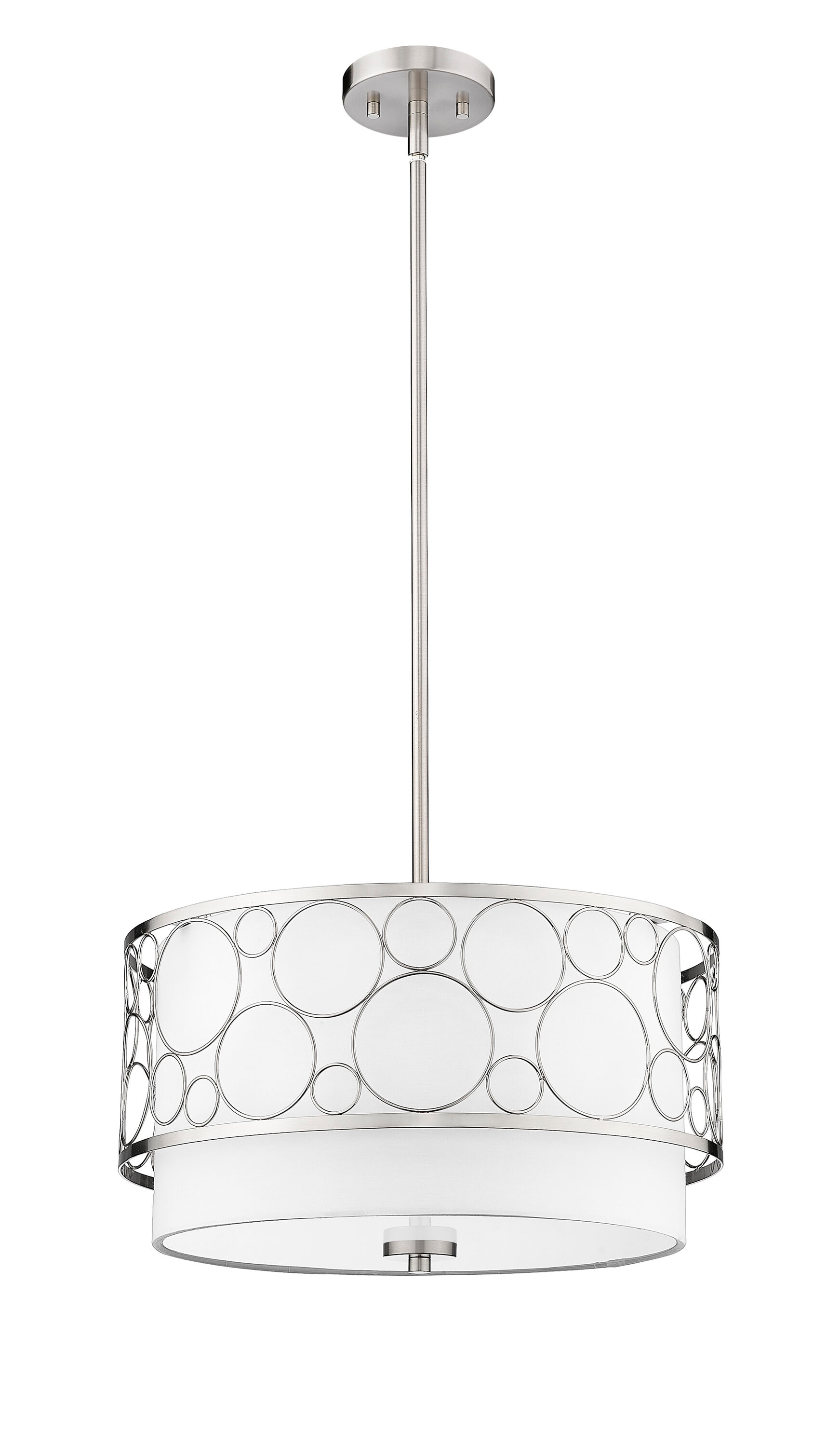 Kendall 17" Brushed Nickel LED Drum Pendant Light