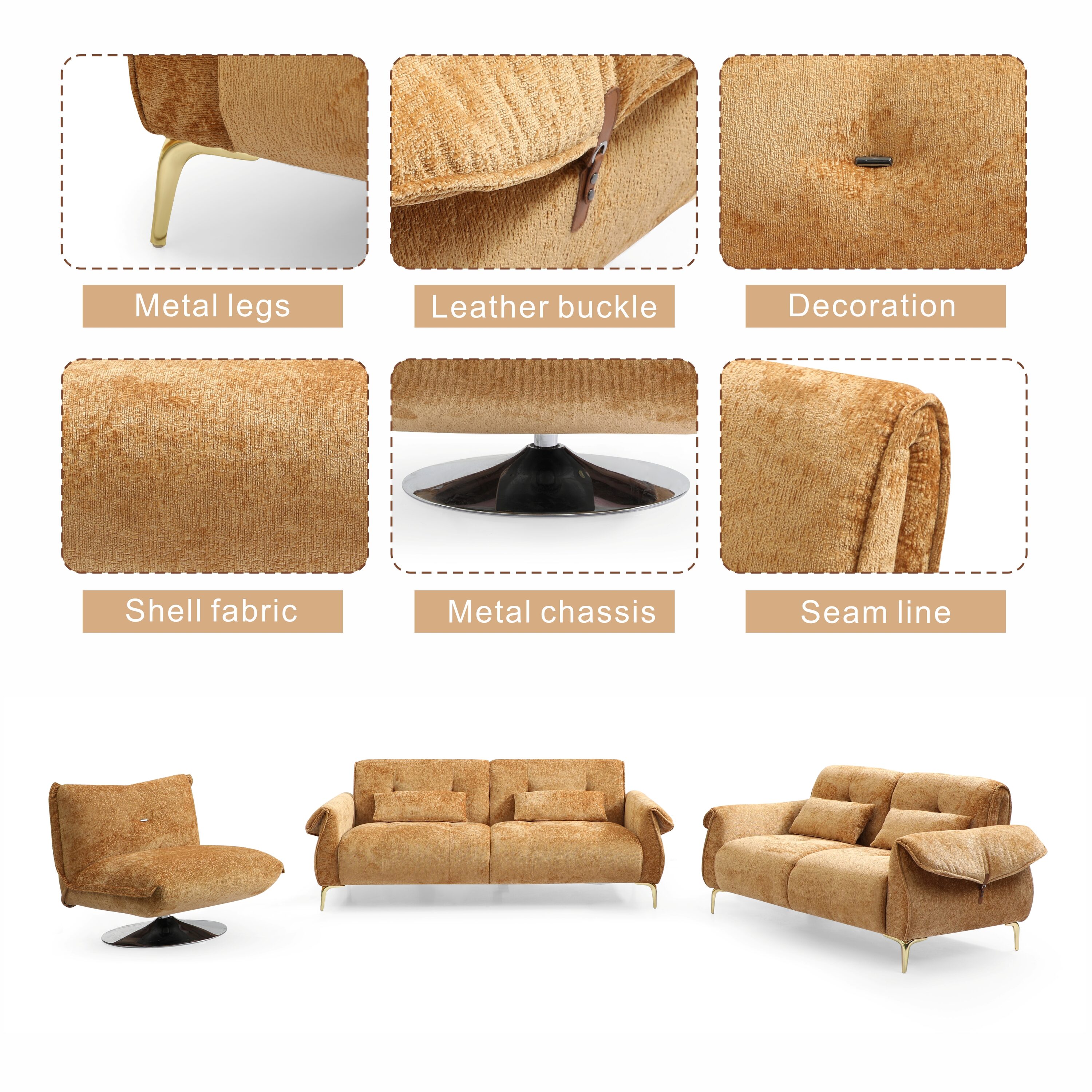 Direct Wicker DWS-241387LS-YE Patio-Sofas-Daybeds - View #4