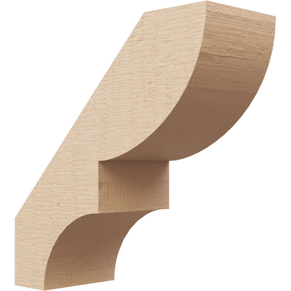Ekena Millwork BRCUR03X08X08RIDRCPR 3-in x 8-in x 8-in Primed Urethane Ridgewood Rough Cedar TimberThane Knee Brace