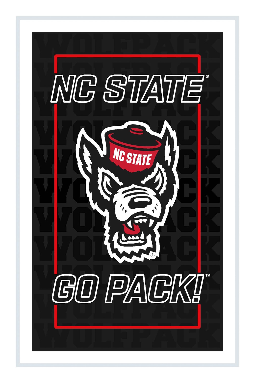 Evergreen 8LED909NLRT North Carolina State Wolfpack 14-Inches W x 22-Inches H Acrylic Sports Wall Phrases Wall accent