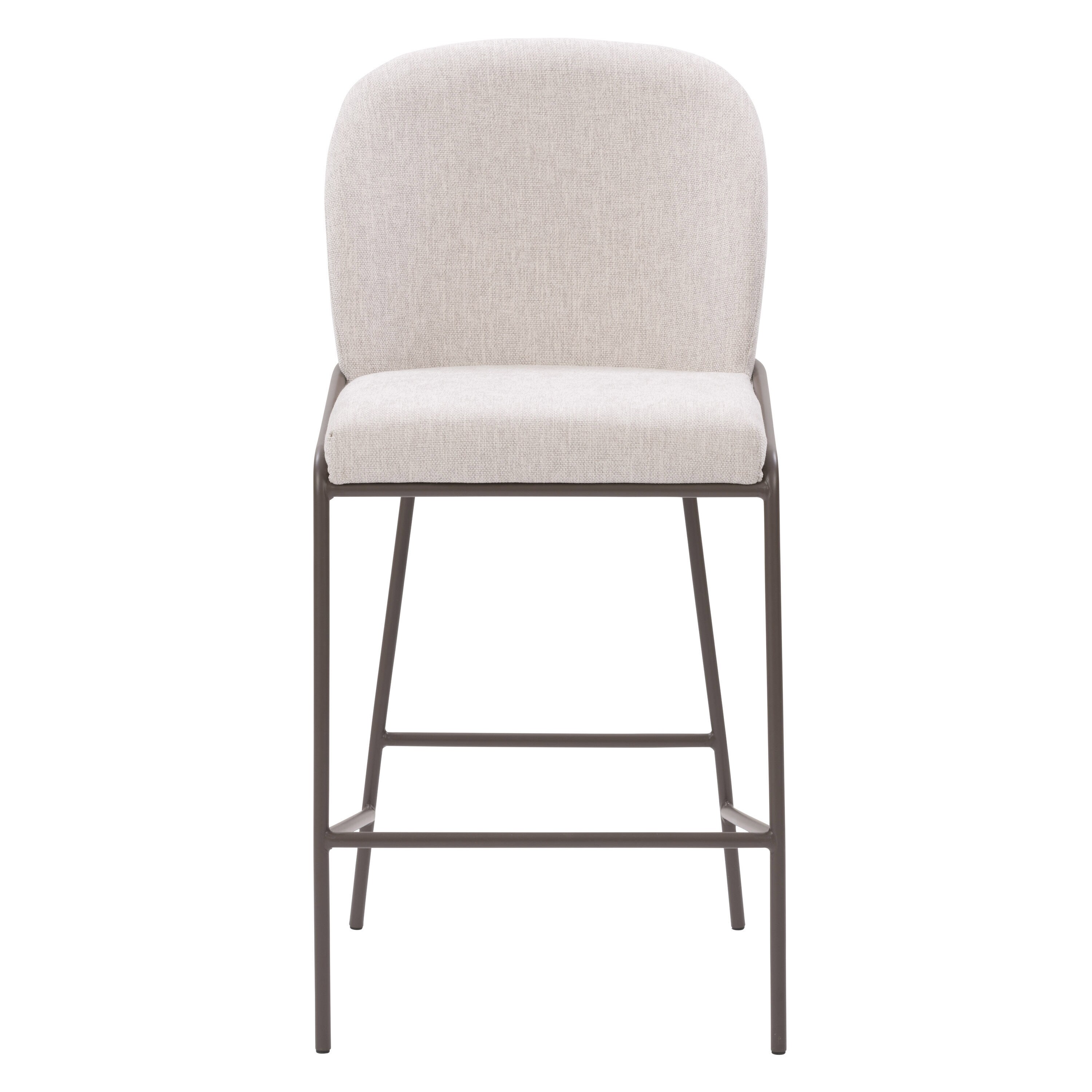 Blakeley 28'' Light Gray Twill Counter Stool with Iron Legs