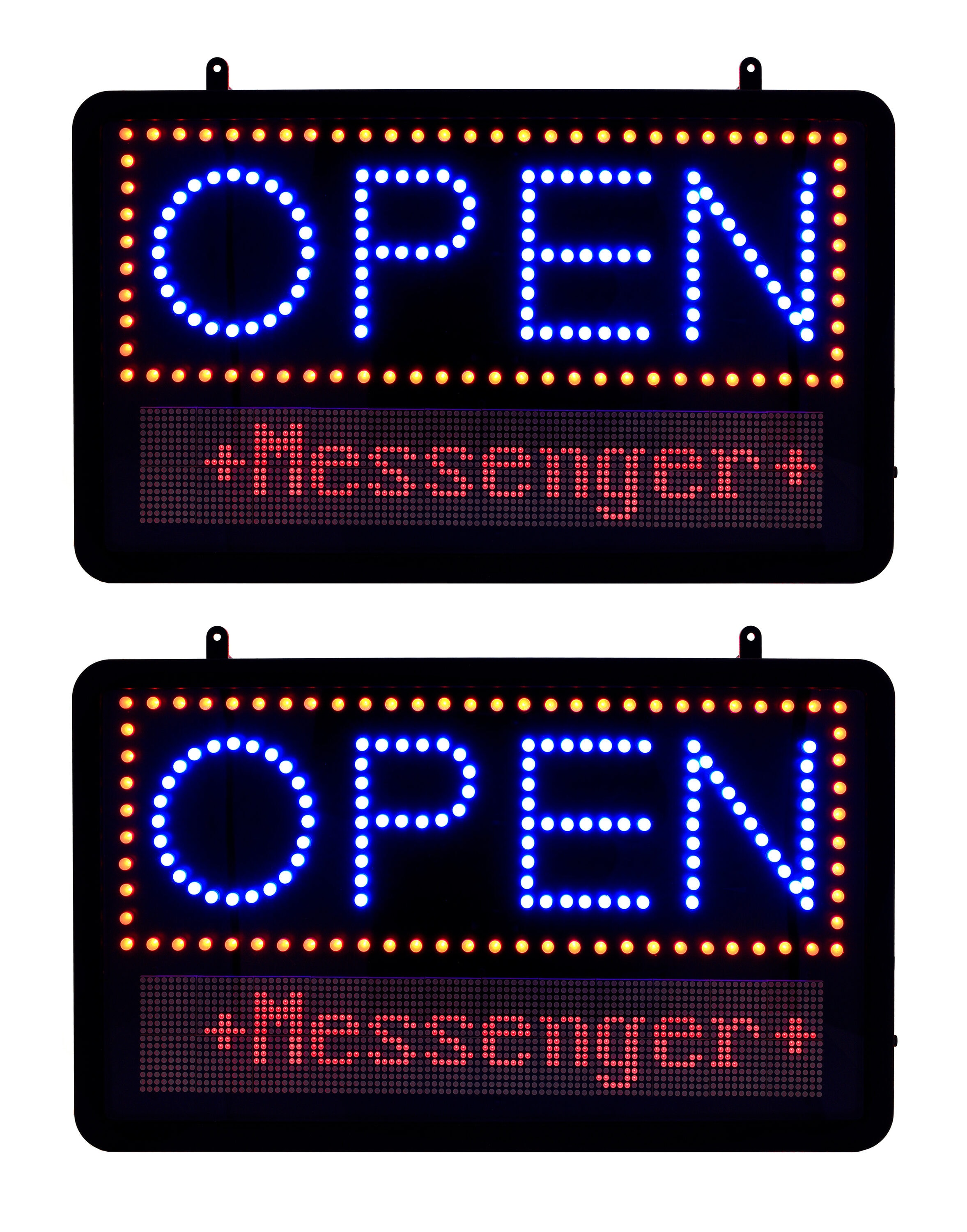 Alpine Industries 2-Pack Programmable Message Board 22.04-in Multi-function  LED Open Lighted Sign in the Lighted Signs department at