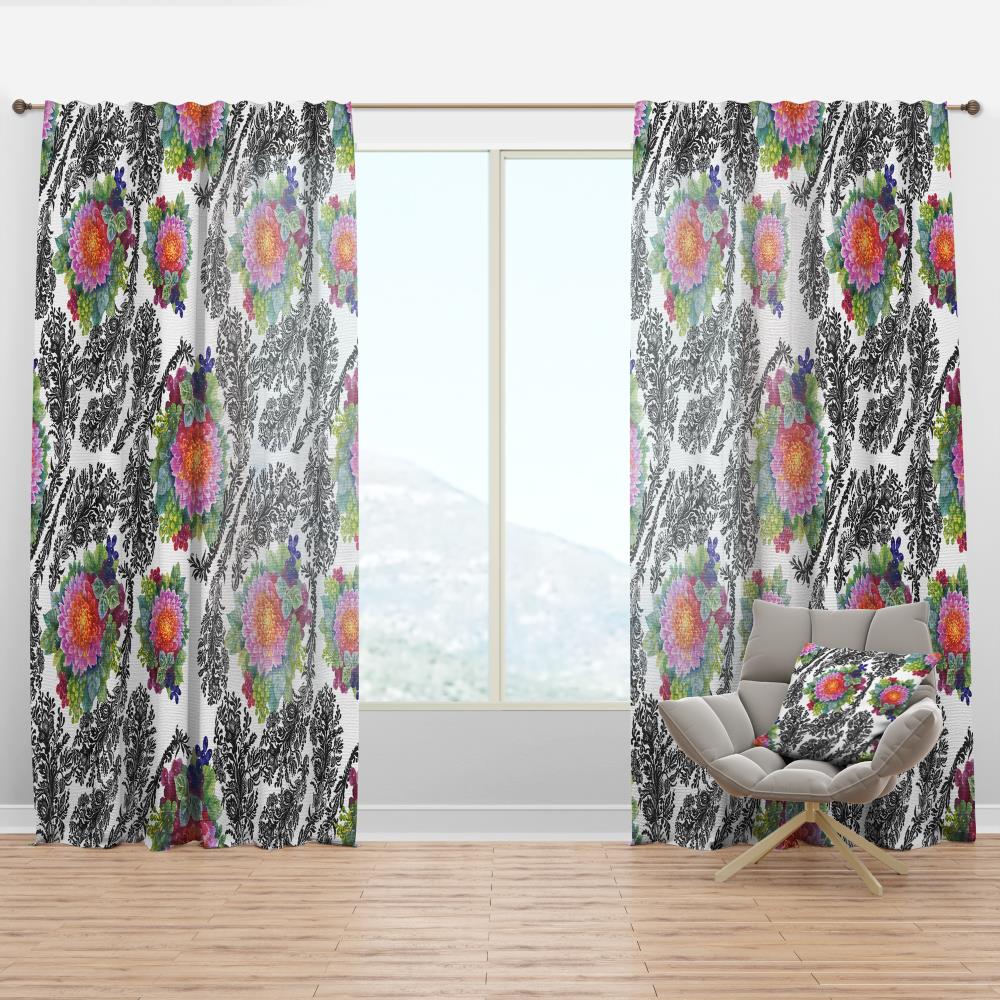 Designart CTN19265-52-108 108-Inches Purple Abstract Room darkening Thermal lined Rod pocket Single curtain panel