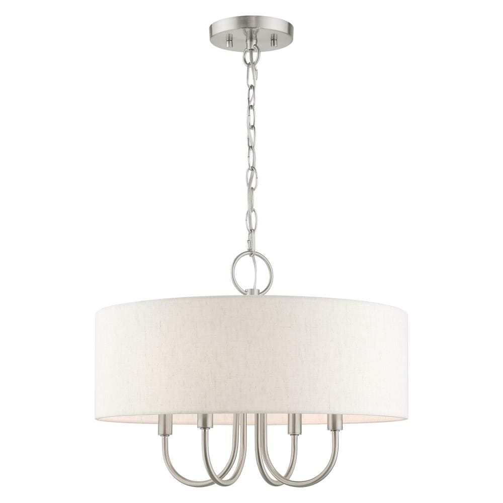 Livex Lighting 49804-91 Blossom 4 -Light Brushed Nickel Transitional For Use in Bathrooms, Bedrooms, Dining Rooms, Foyers, Kitchens, Living Rooms Chandelier