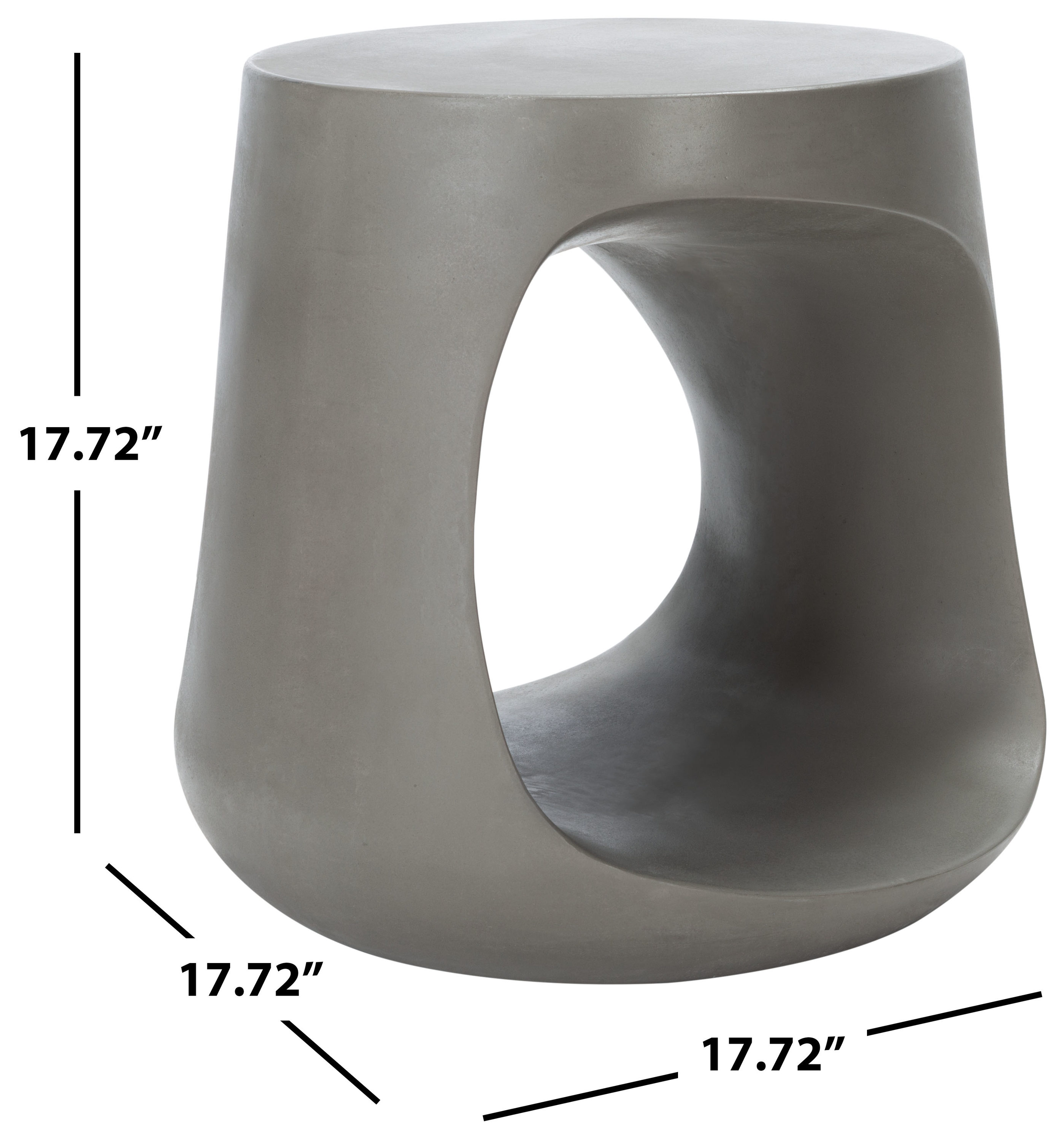 Vikki Dark Grey Concrete Modern Accent Stool