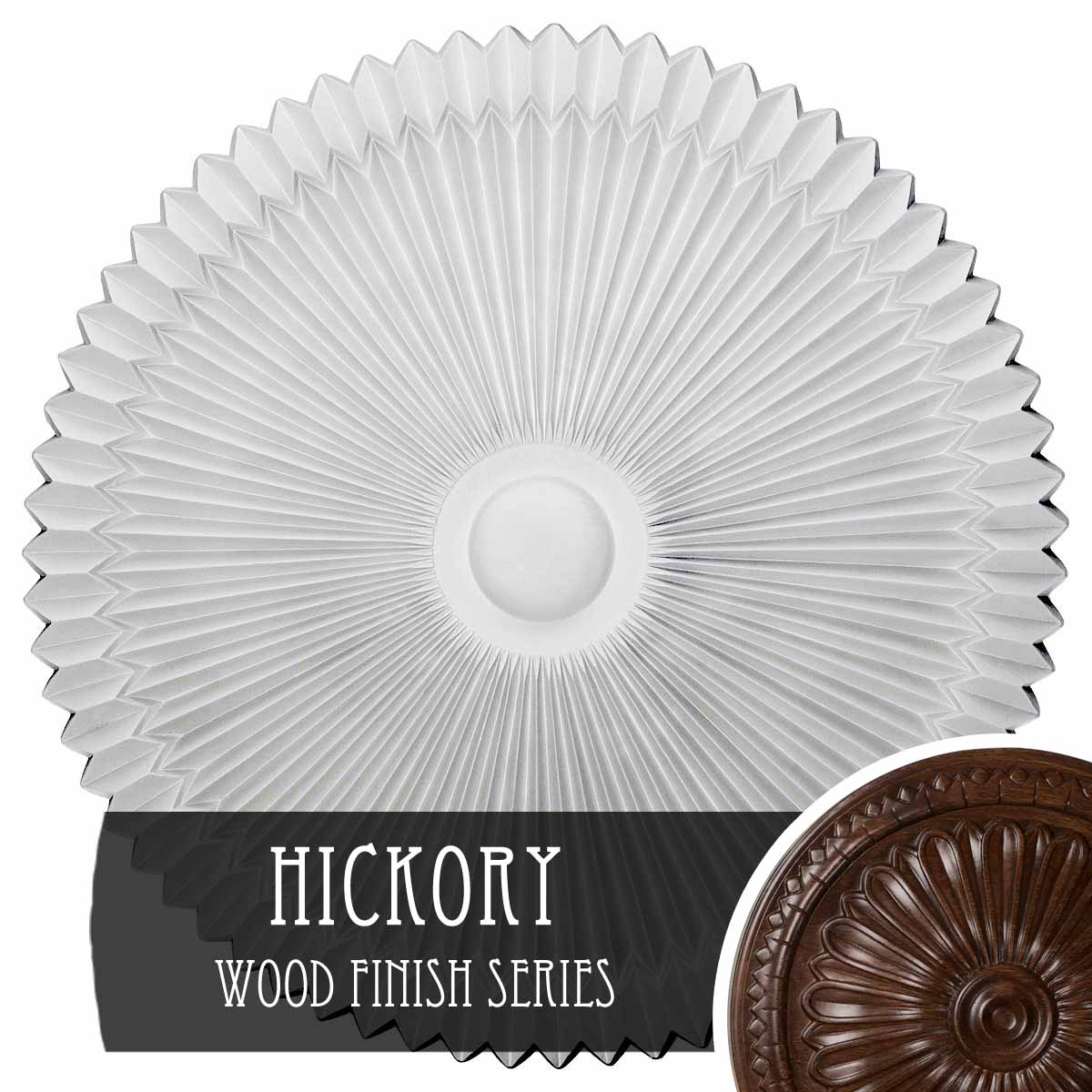 Ekena Millwork CM24SHHIS Shakuras 24-in W x 24-in L Hickory Polyurethane Ceiling Medallion