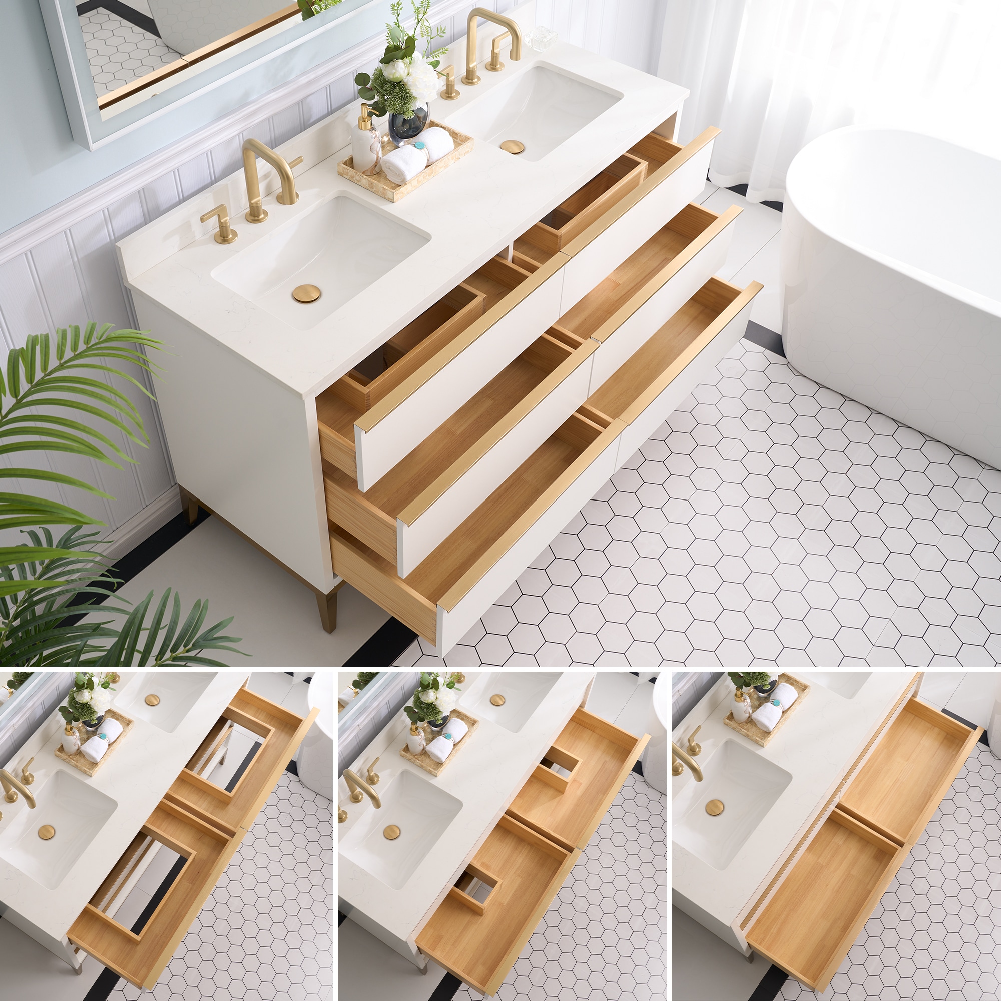 WELLFOR NOLAN60QZ-WT Bath-Vanity-Combo - View #10