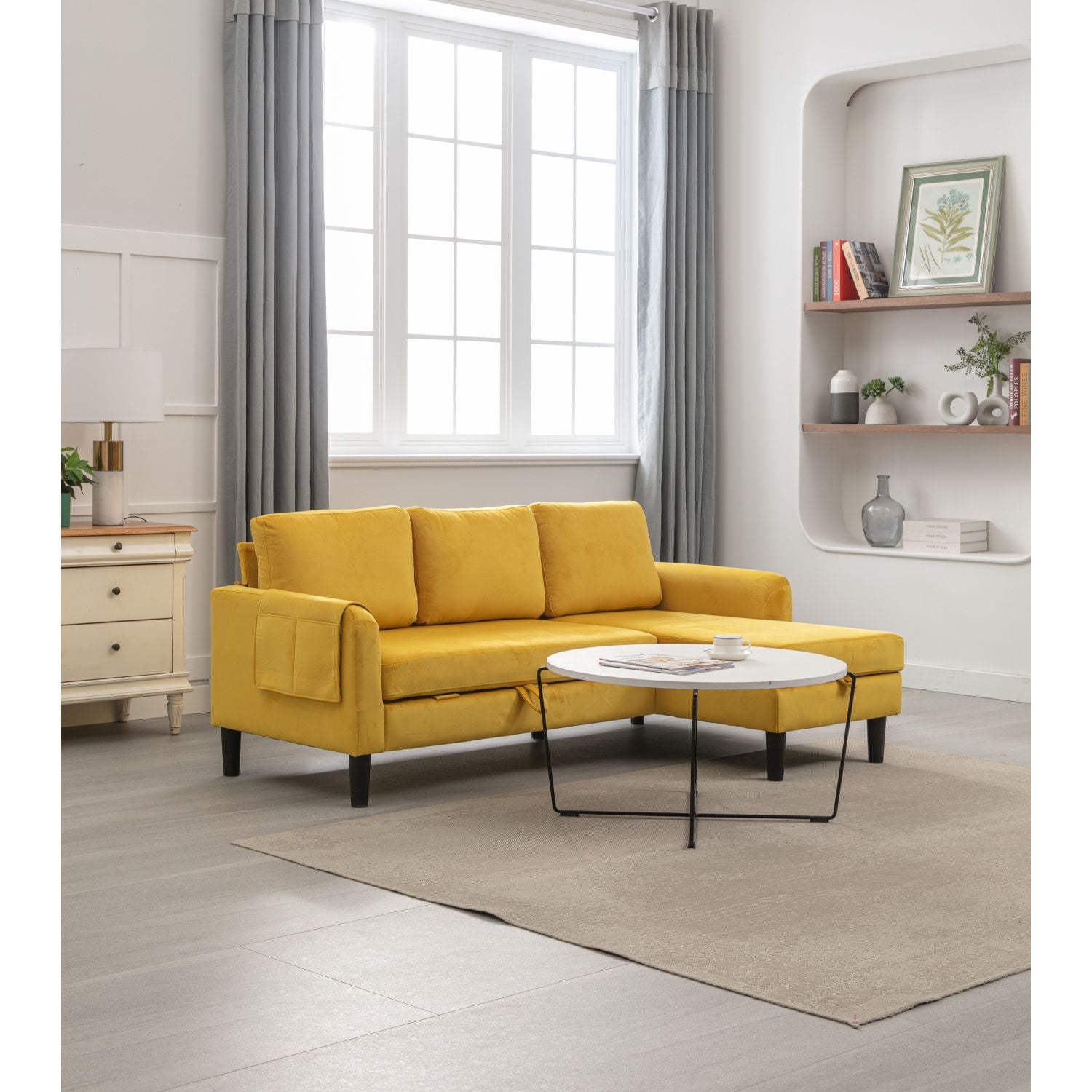 JASMODER W1568S00018 50.00-Inches Modern Mustard Sofa
