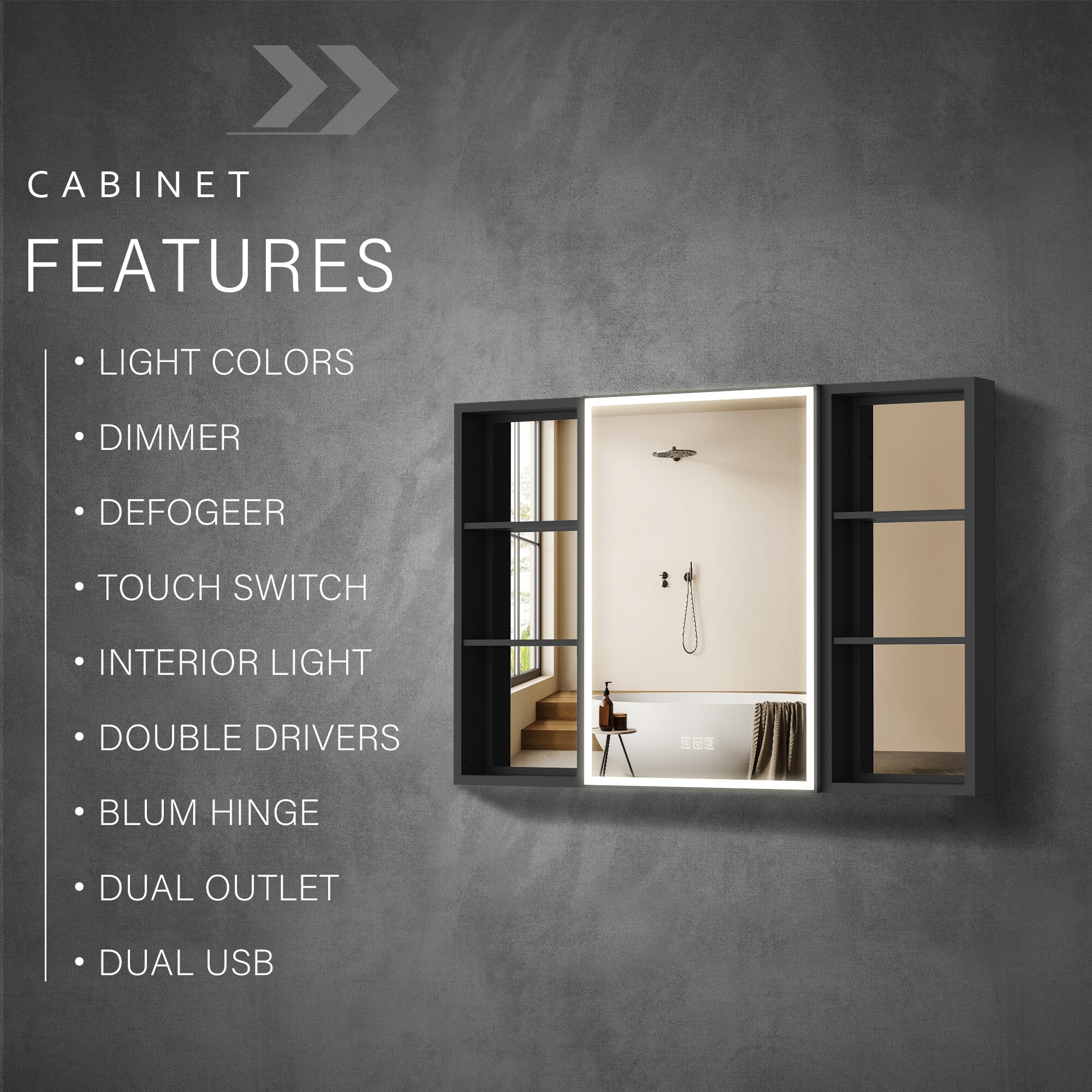 Forclover MEAM-12M4430R2MC Bathroom-Medicine-Cabinets - View #10