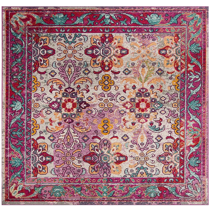 Safavieh Crystal Tristan 5 x 8 Light Blue/Fuchsia Indoor Floral/Botanical Oriental Area Rug Safavieh Crystal Tristan 5 x 8 Light Blue/Fuchsia Indoor Floral/Botanical Oriental Area Rug
