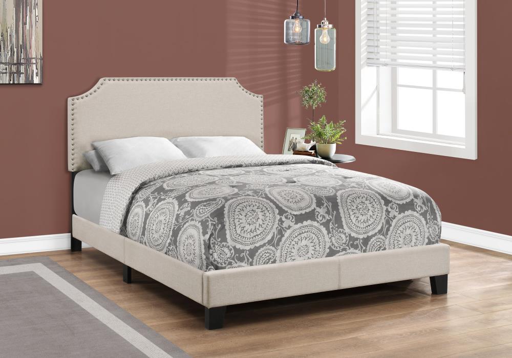 Monarch Specialties Beige Full Bed Frame at Lowes.com